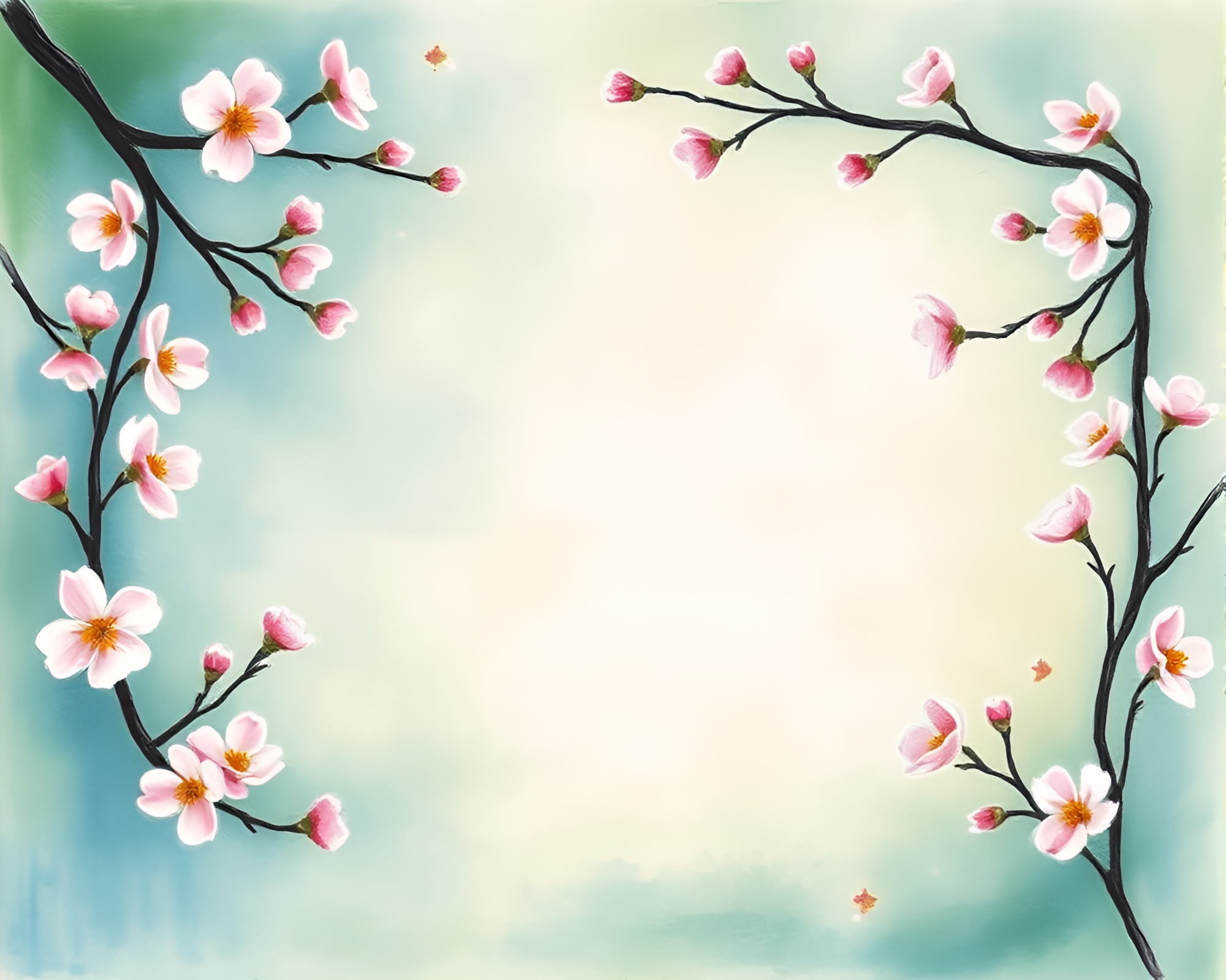Enchanted Cherry Blossom Archway in Conté Crayon – free AI stock image