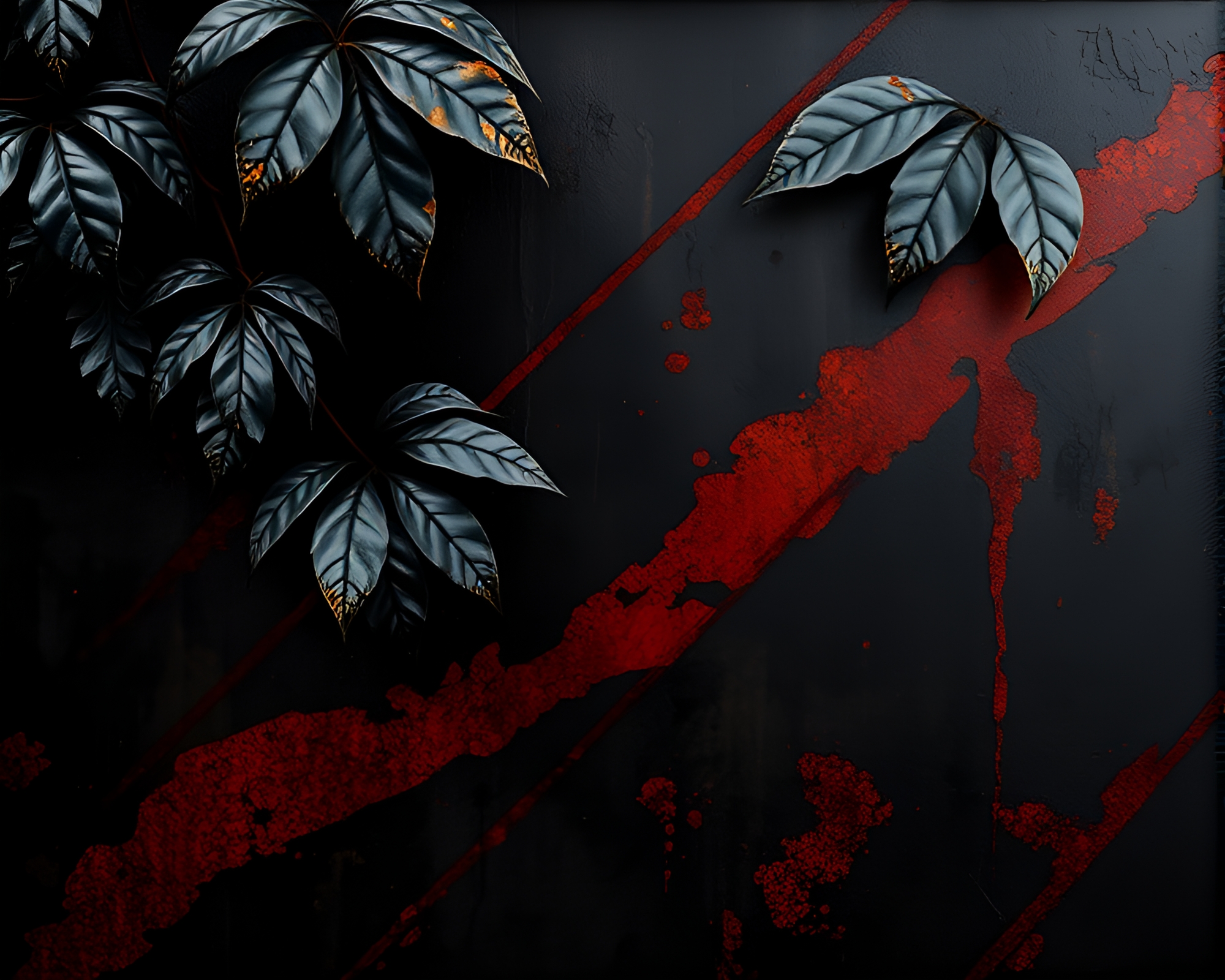 Rusty Streaks in Jungle Noir – free AI stock image