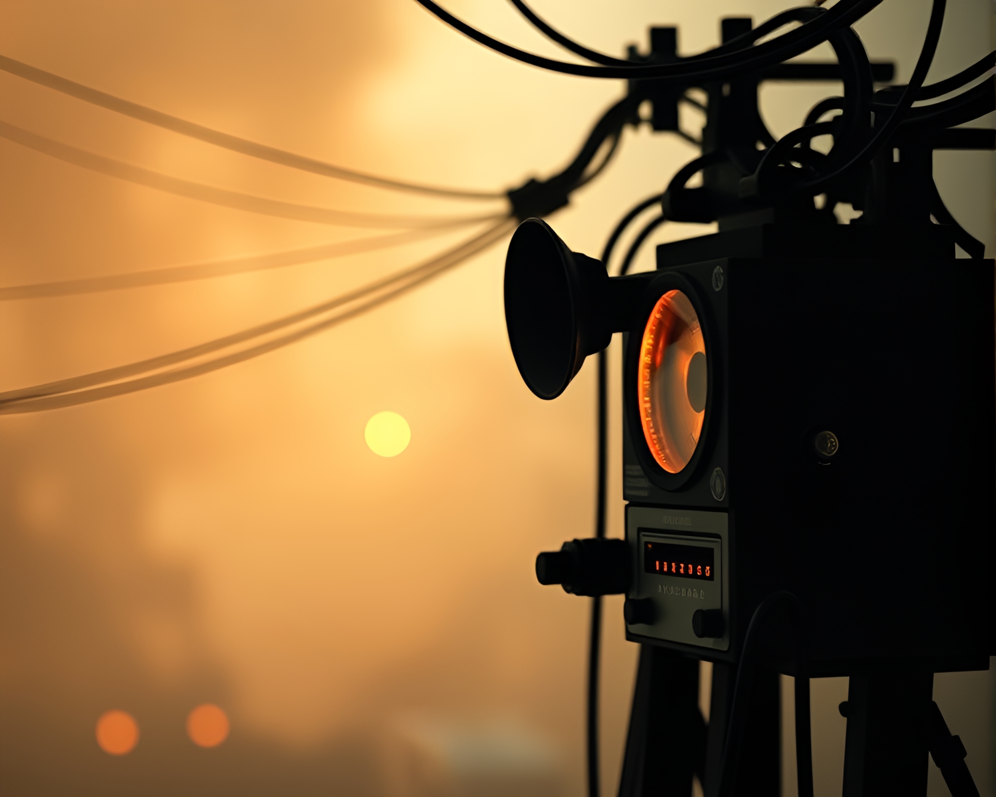 Morse Code Telegraph in Smoky Reflections – free AI stock image