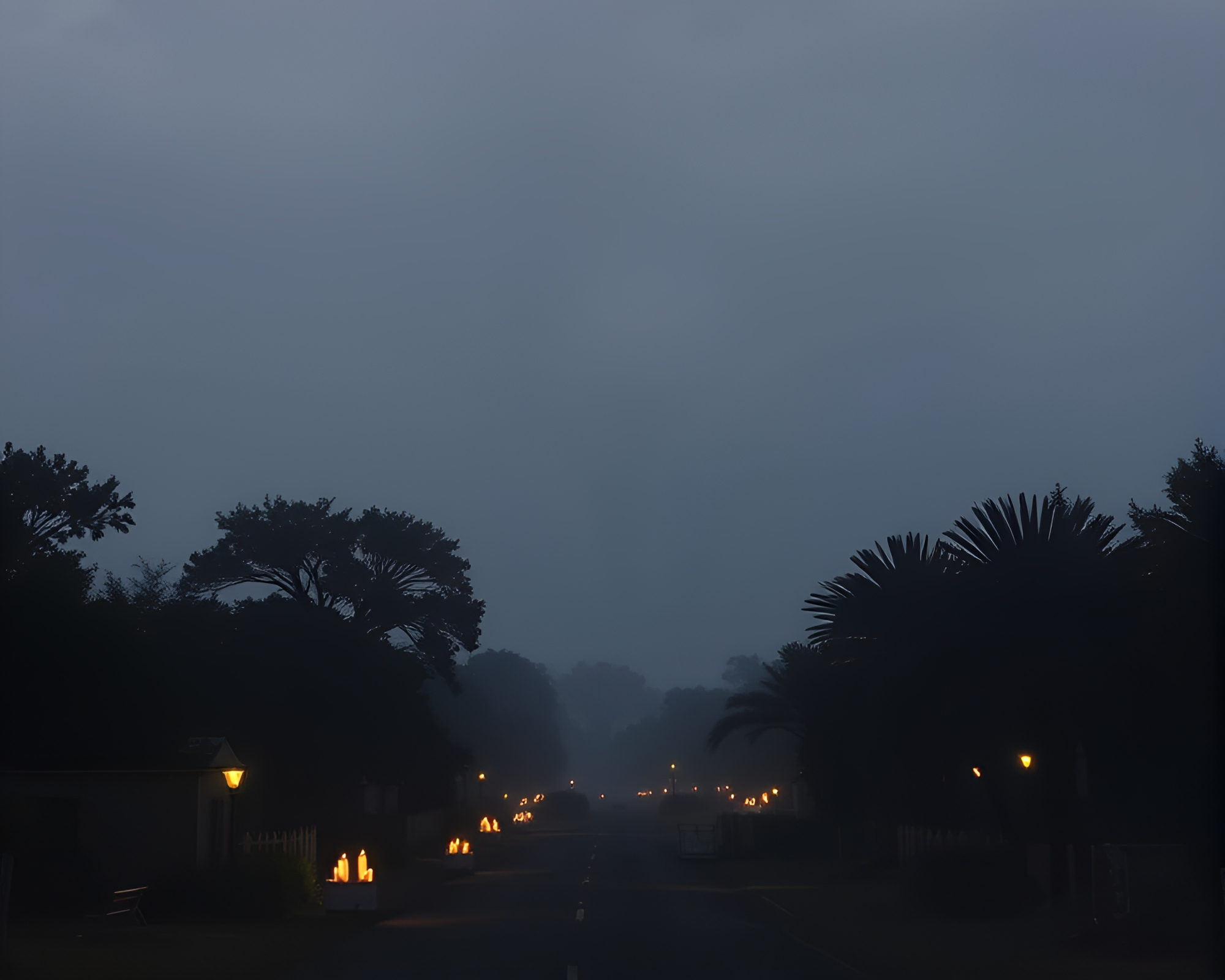Minimalist Savannah Oasis Lit by Candlelight – free AI stock image