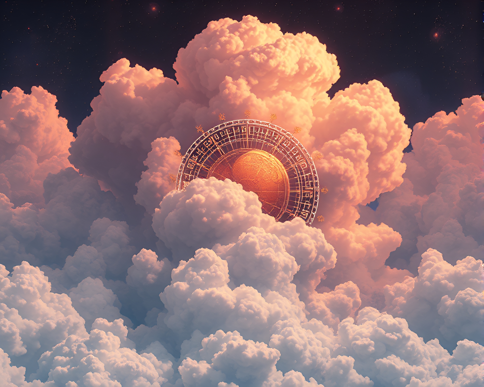 Antique Sextant in Anime Explosion Cloud – free AI stock image