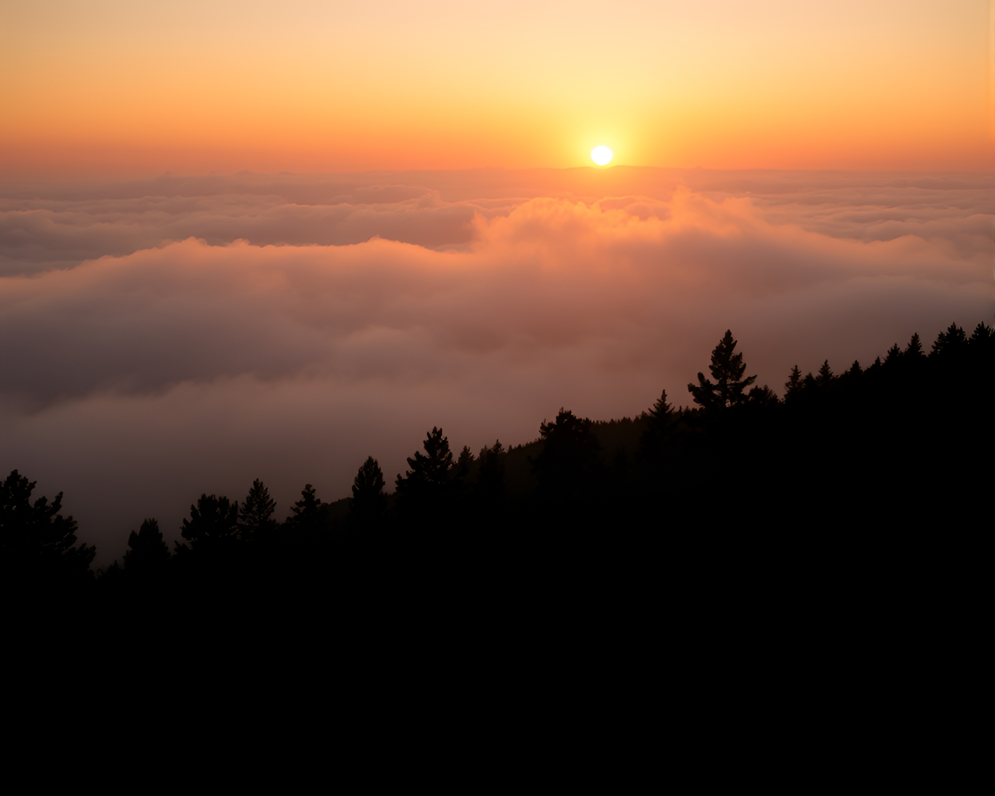 Mist-veiled Mountain Retreat at Golden Hour Dusk – free AI stock image