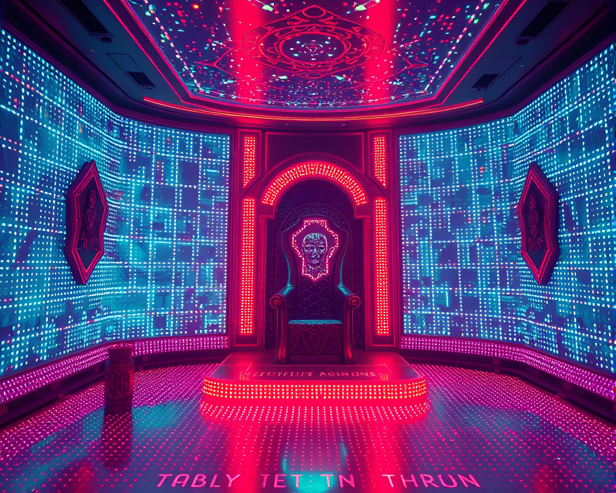 Thermal Throne: Holographic Matrix Display – free AI stock image