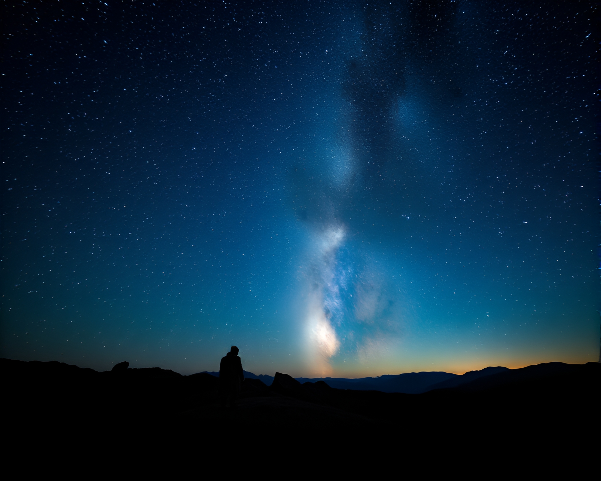 Goblin Under Milky Way: Grid Overlay Low Light Photography – free AI stock image