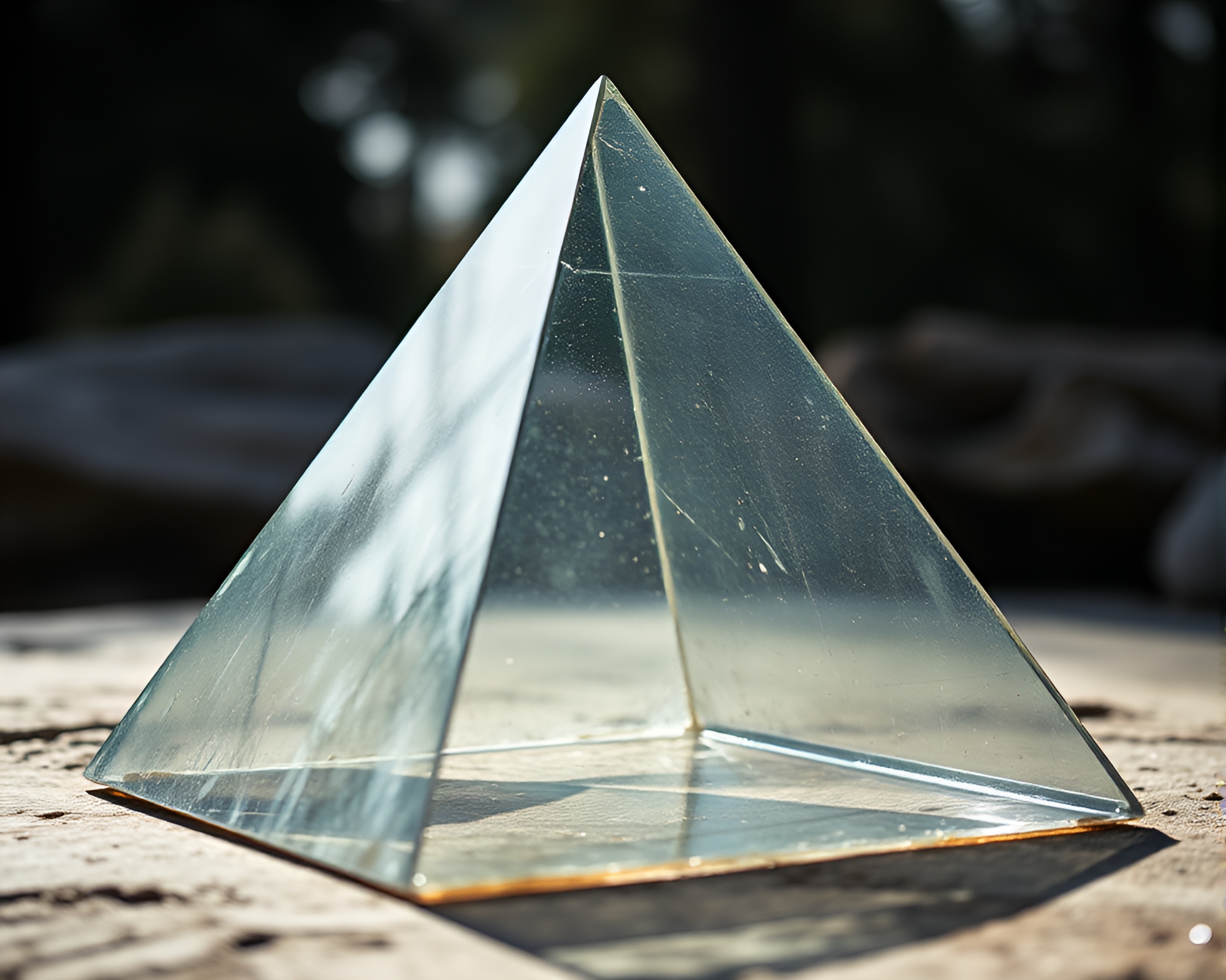 Glass Pyramid Environmental Portrait in Overexposed Light – free AI stock image