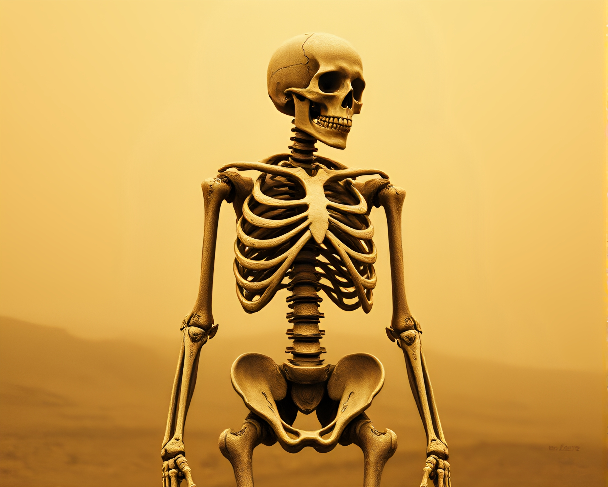 Visually Striking Exoskeleton Suit in Sepia Tones – free AI stock image