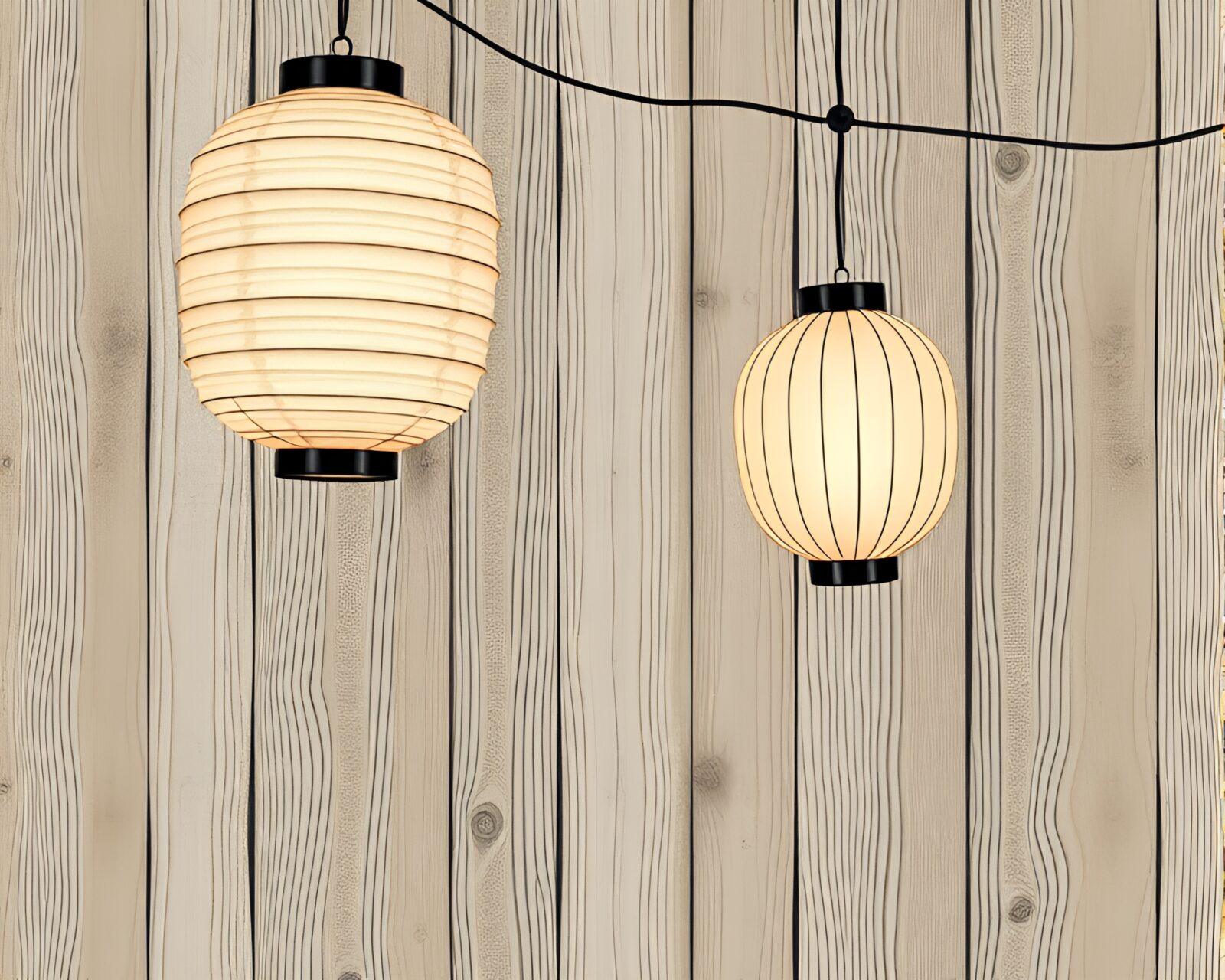 Softly lit manga scene with paper lantern and wood textures