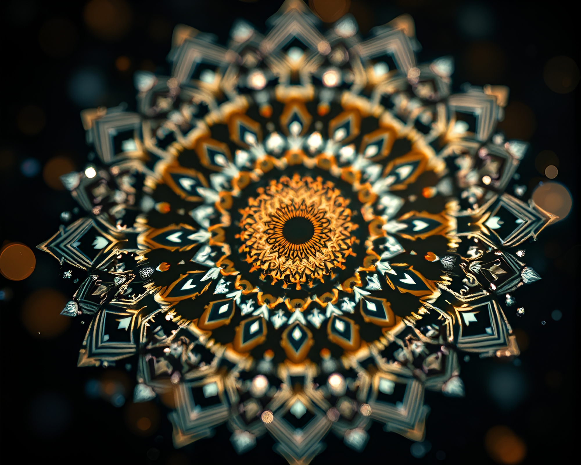 Ethereal Mandala of Floating Particles in Torchlight Glow – free AI stock image
