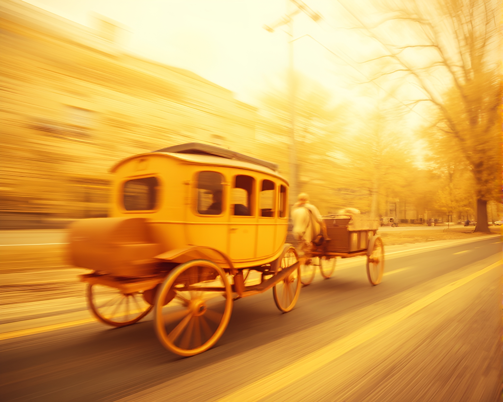 Stagecoach Pan Motion Blur Infrared Brightness Scene – free AI stock image