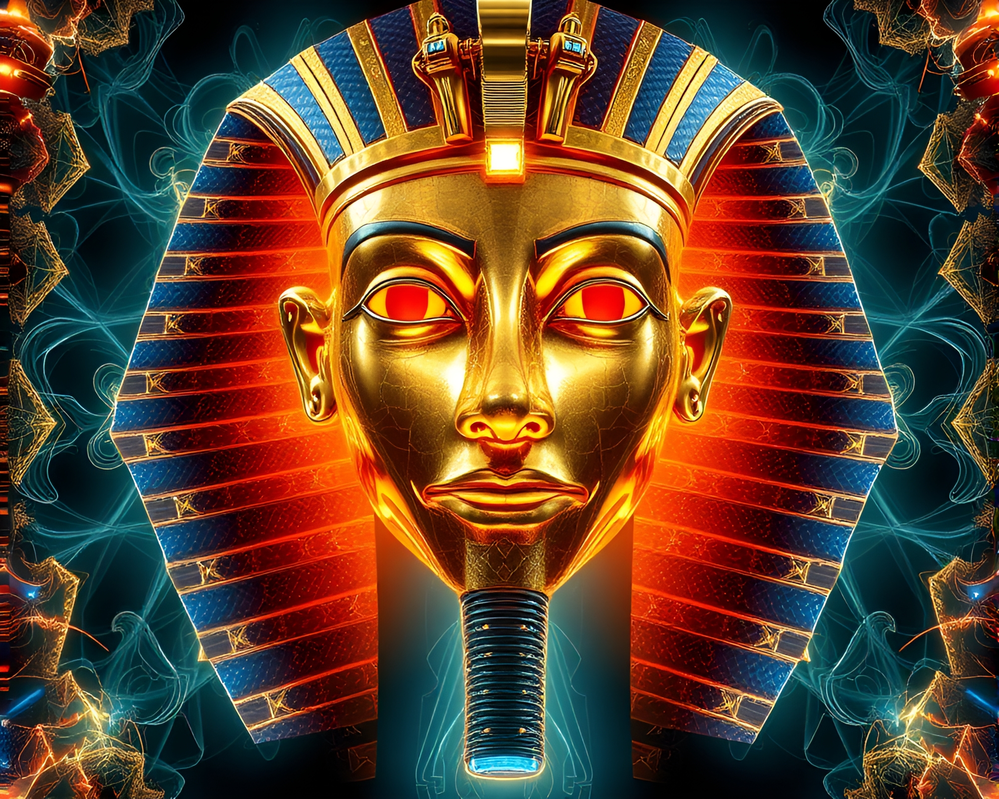 Fractal Pharaoh: Natural Frame Opera-house Glow – free AI stock image