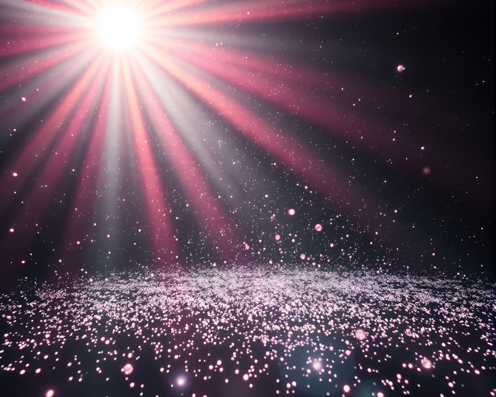 Ethereal dreamlike scene of astral projection with glowing particles