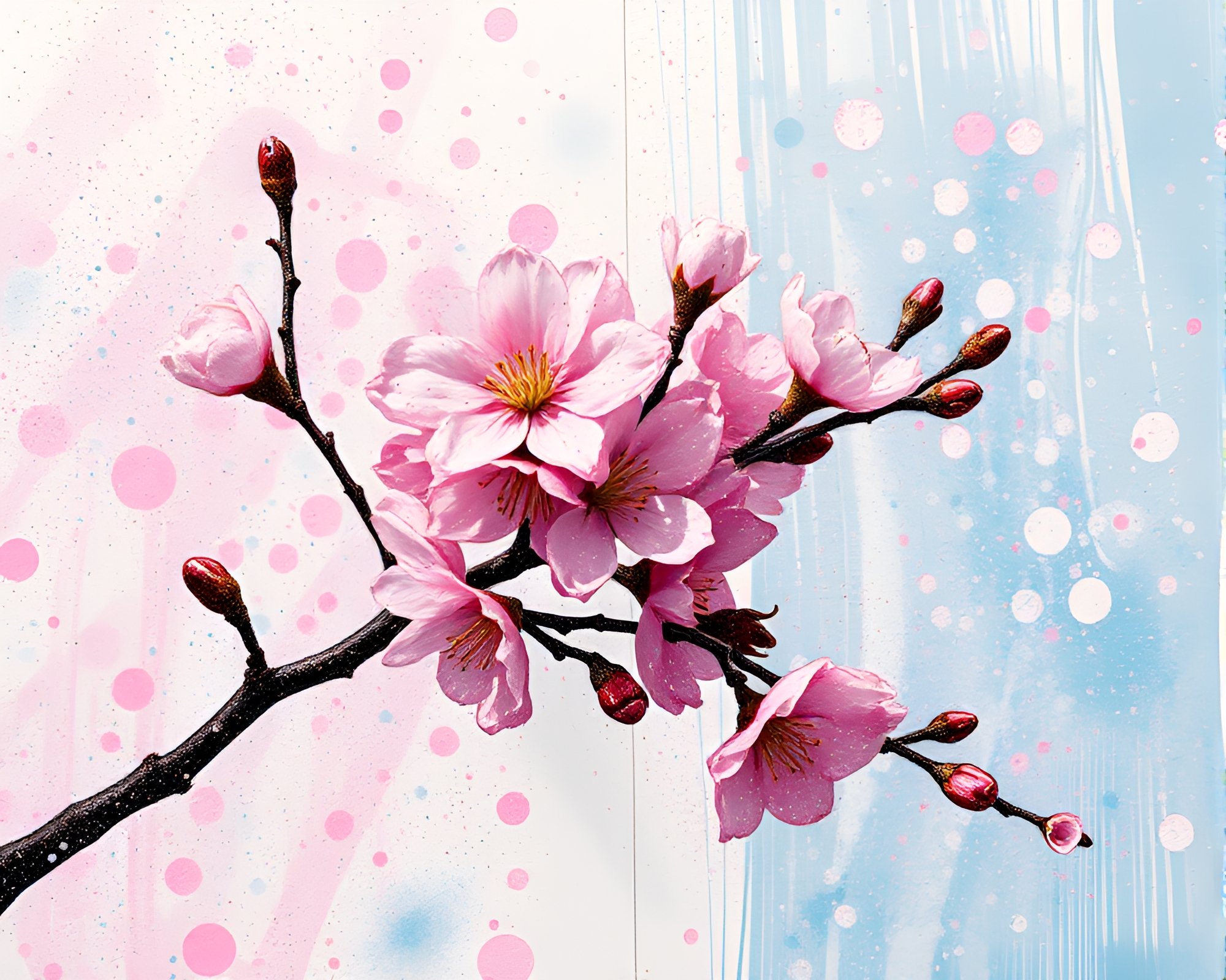 ASCII Spring Blossom Dust Overlay Palette – free AI stock image