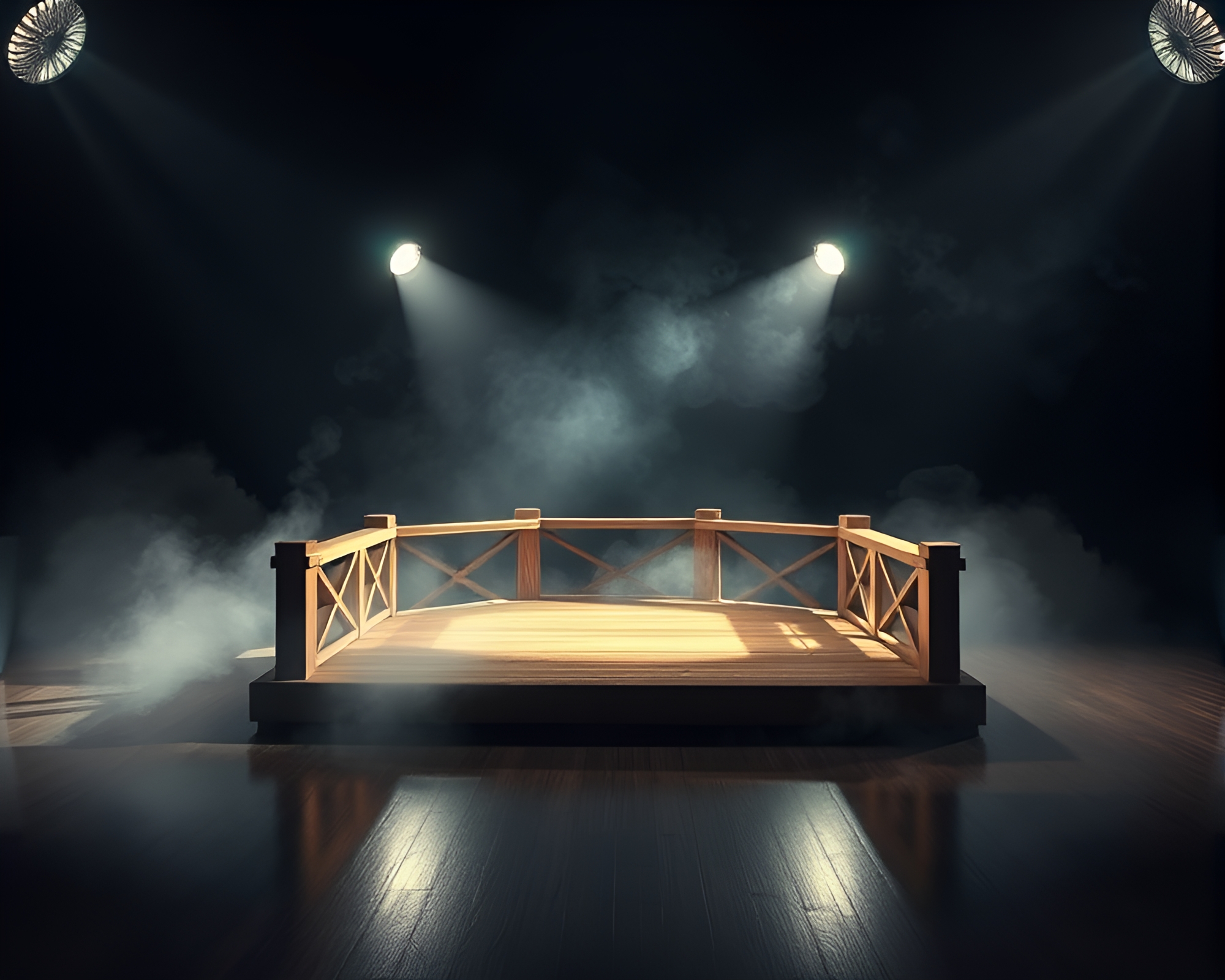 Mesmerizing Wooden Bridge in Subsurface Spotlight – free AI stock image