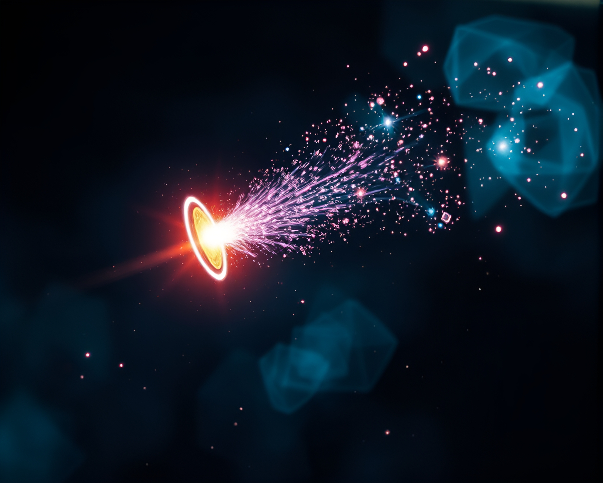 Enchanting Trumpet Symphony with Glowing Sorcery Particles – free AI stock image