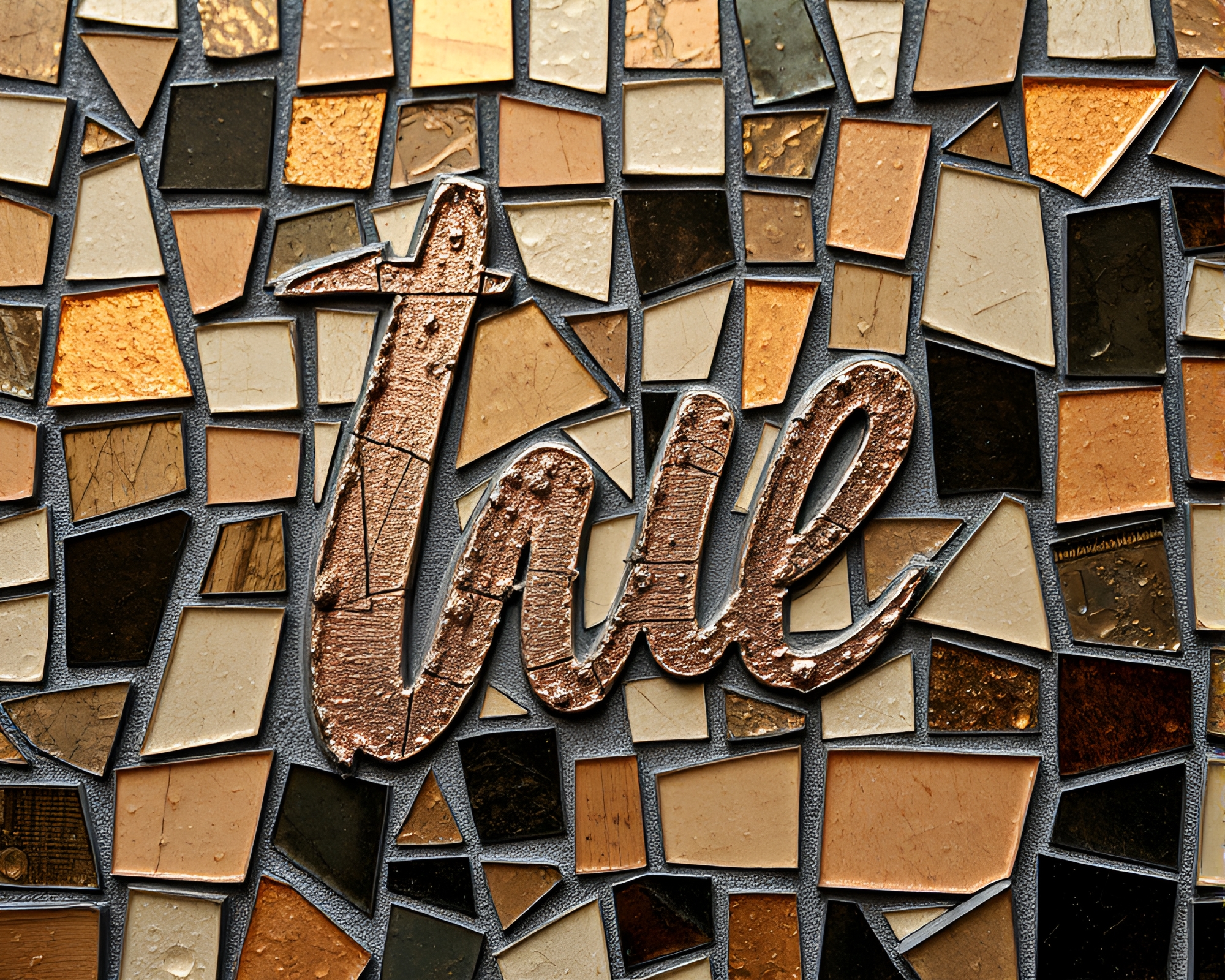 Fragmented Mosaic of Handwritten Letters in Retro Film Grain – free AI stock image