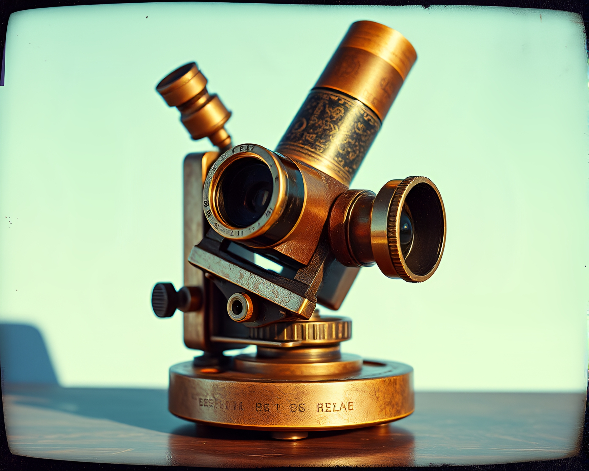 Antique Sextant in Acrylic Spatters CGI Render – free AI stock image