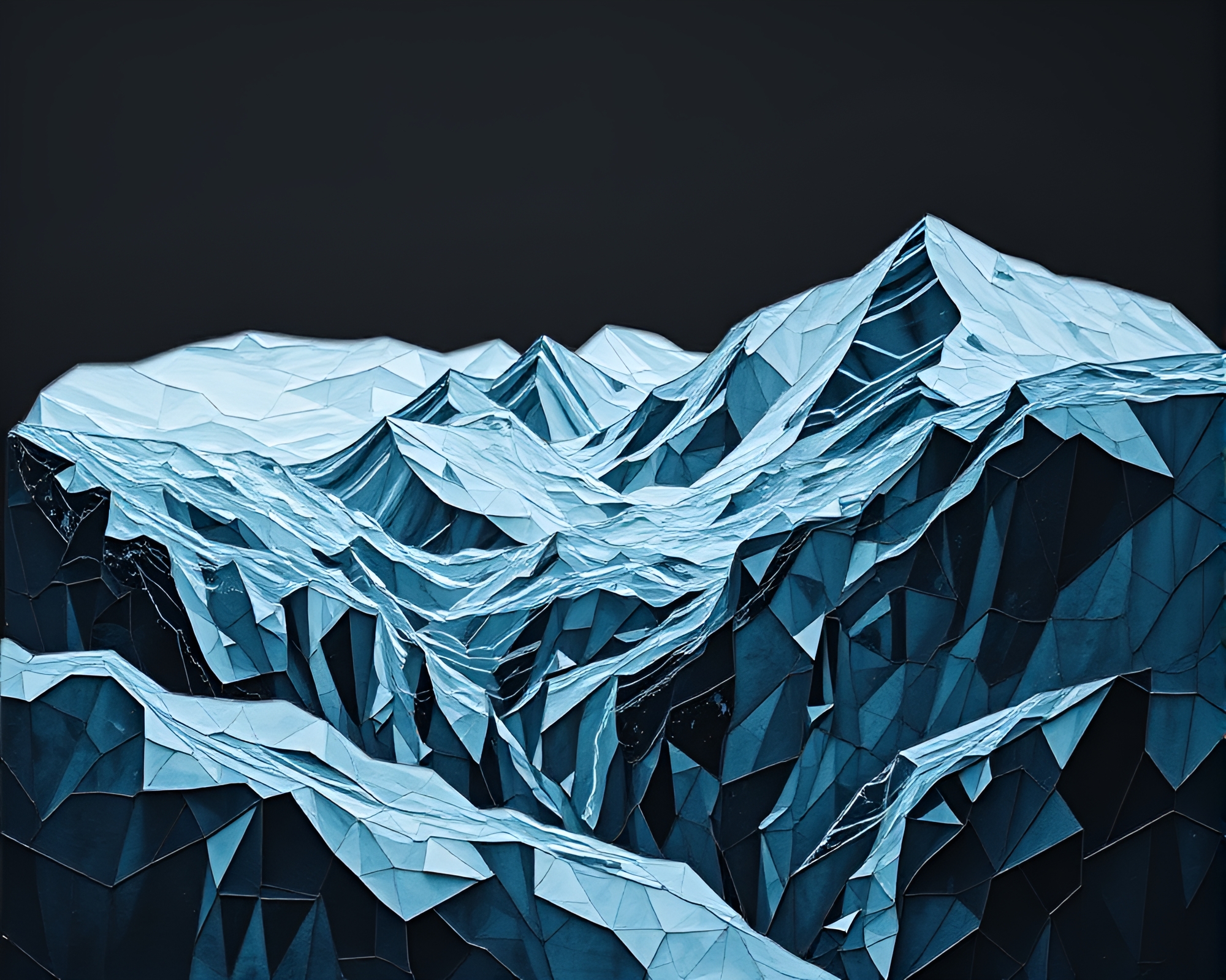 Glacier Fragmented Mosaic: Underexposed Ice Cutouts – free AI stock image
