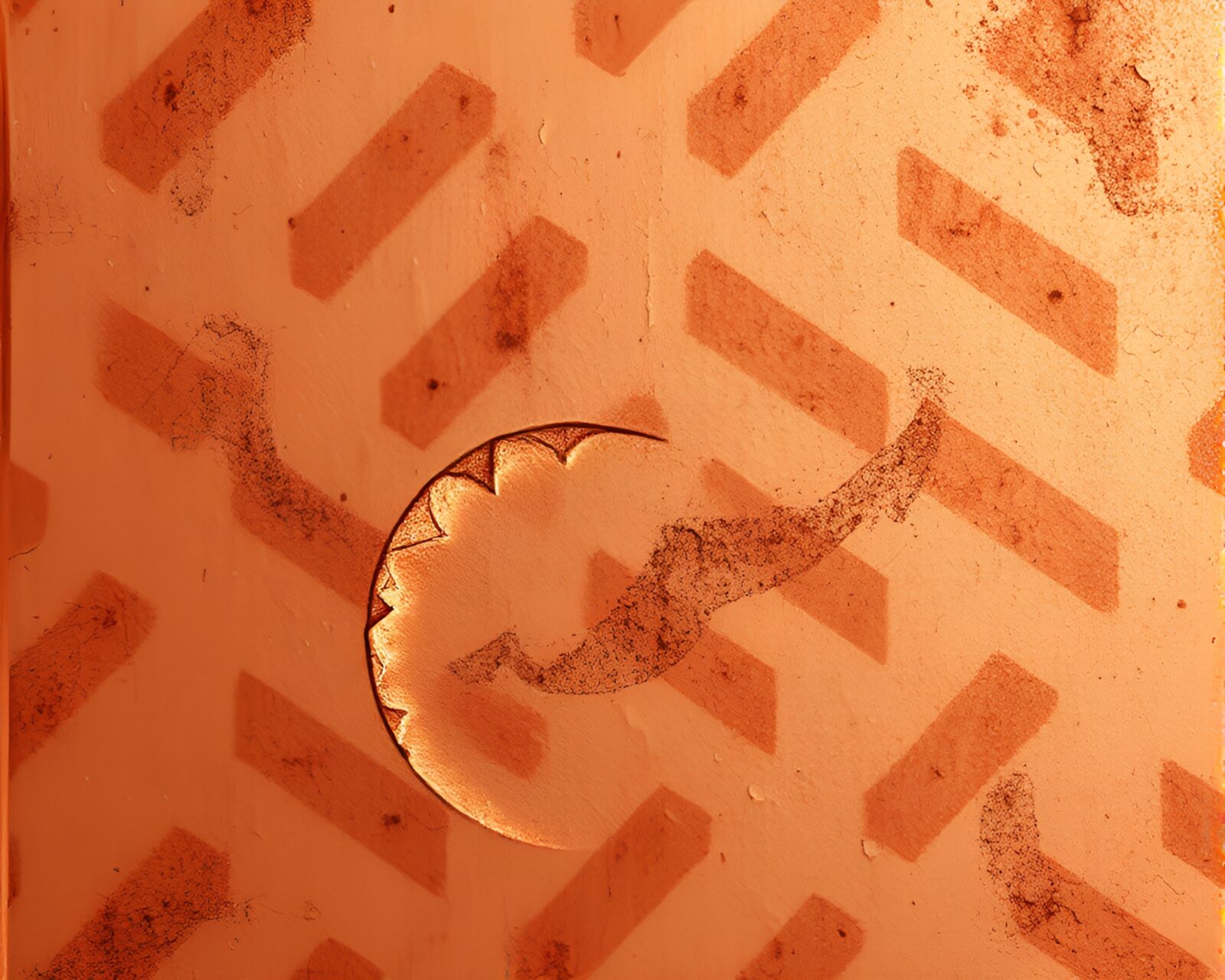 Generative adversarial network art of a rusted whale sculpture