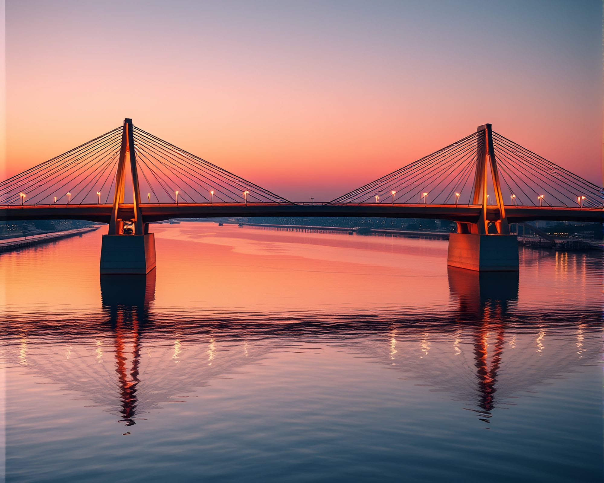 Elegant Glass Bridge at Dusk with Minimalist Design – free AI stock image
