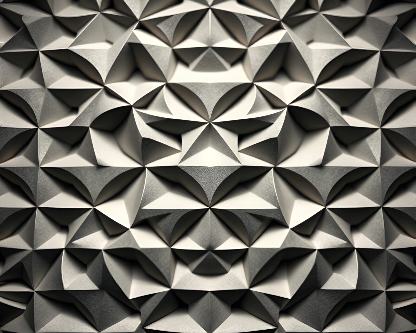 Detailed selective focus matte finish tessellation with Escher motifs