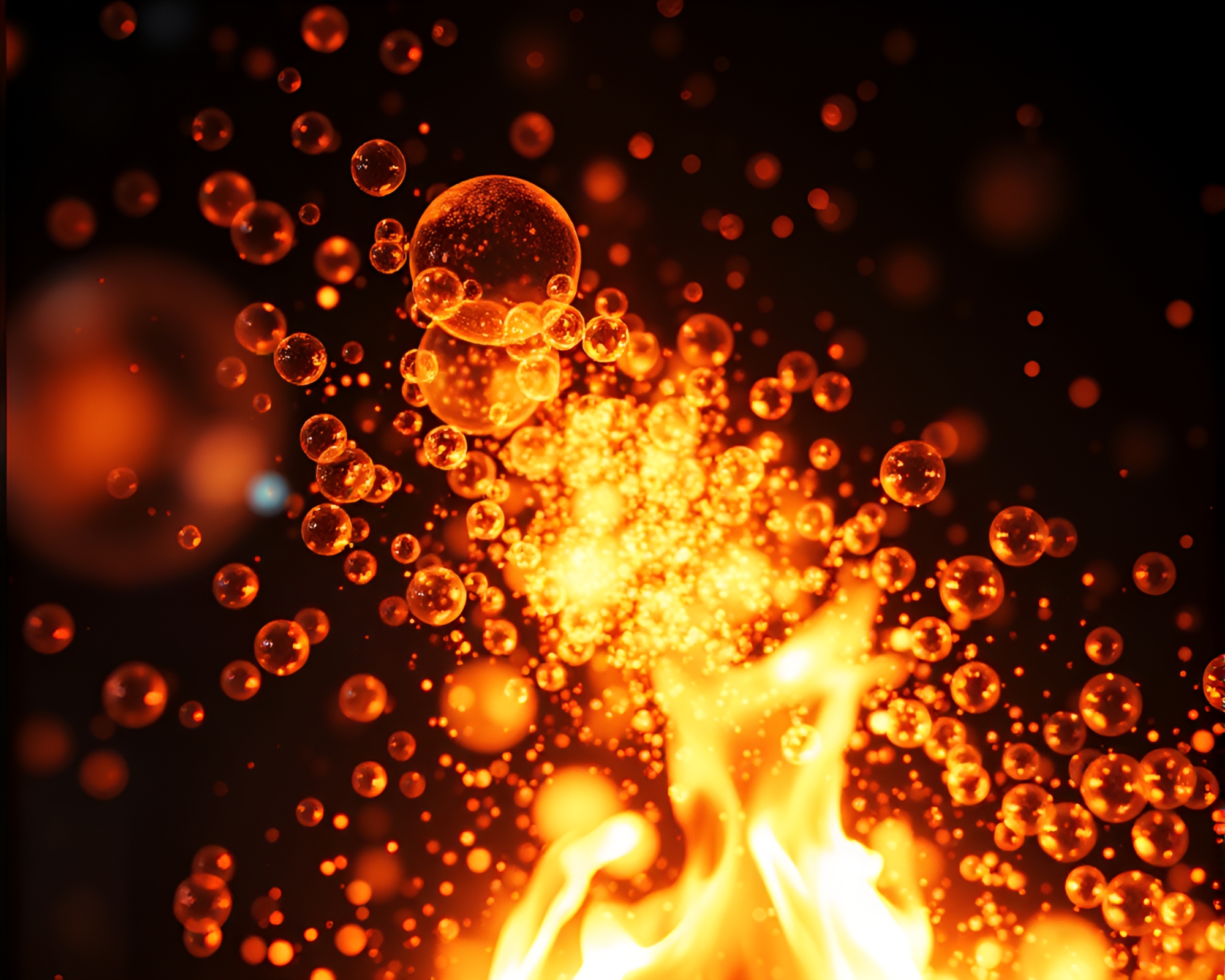 Binary Code Bubble Cluster by Fireplace – free AI stock image