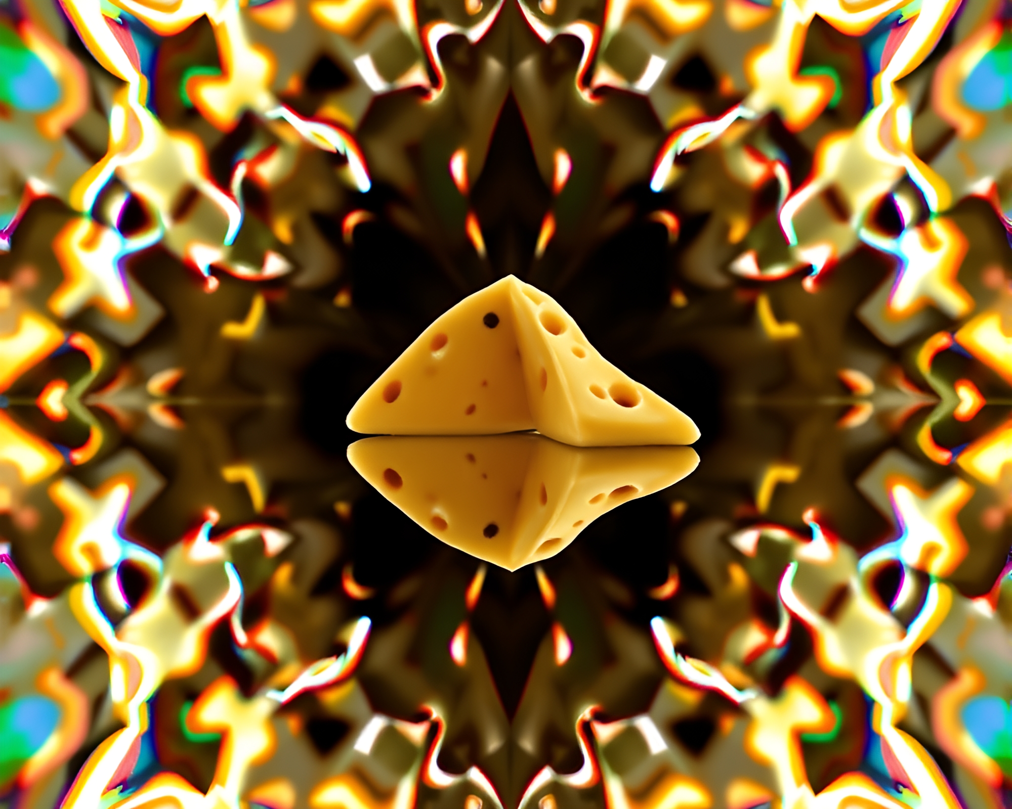 Fractal Glow Cheese Platter Mirror Shard Reflection – free AI stock image