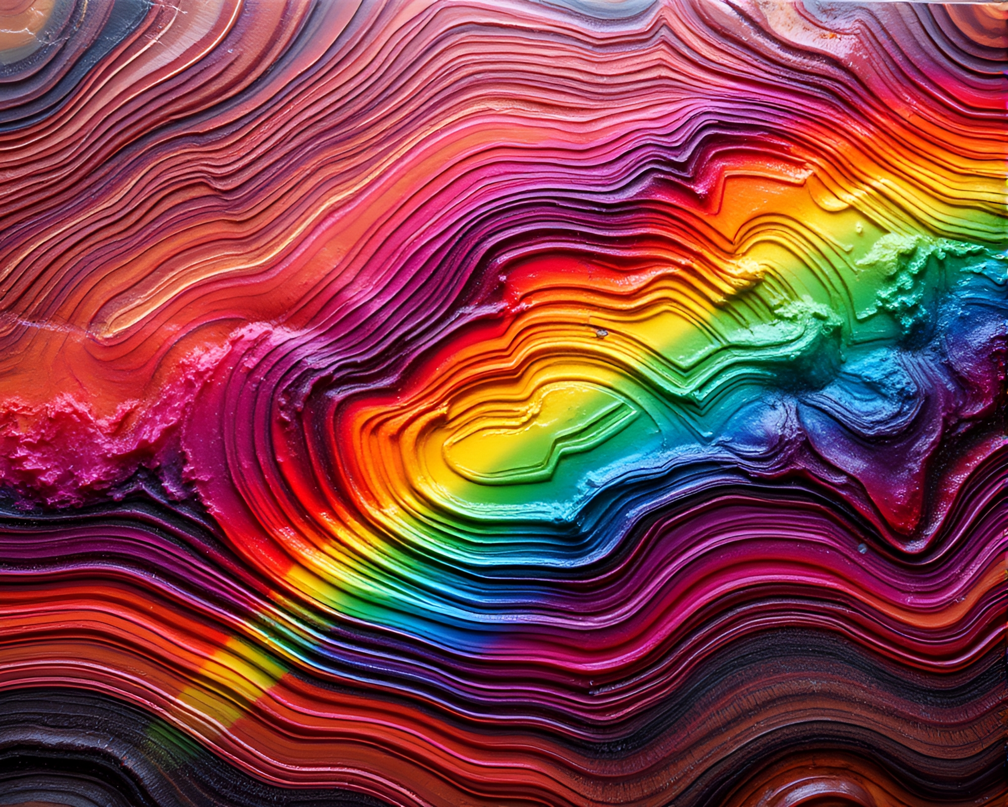 Charcuterie Galaxy: 3D Cosmic Rainbow Oil Impasto Art – free AI stock image