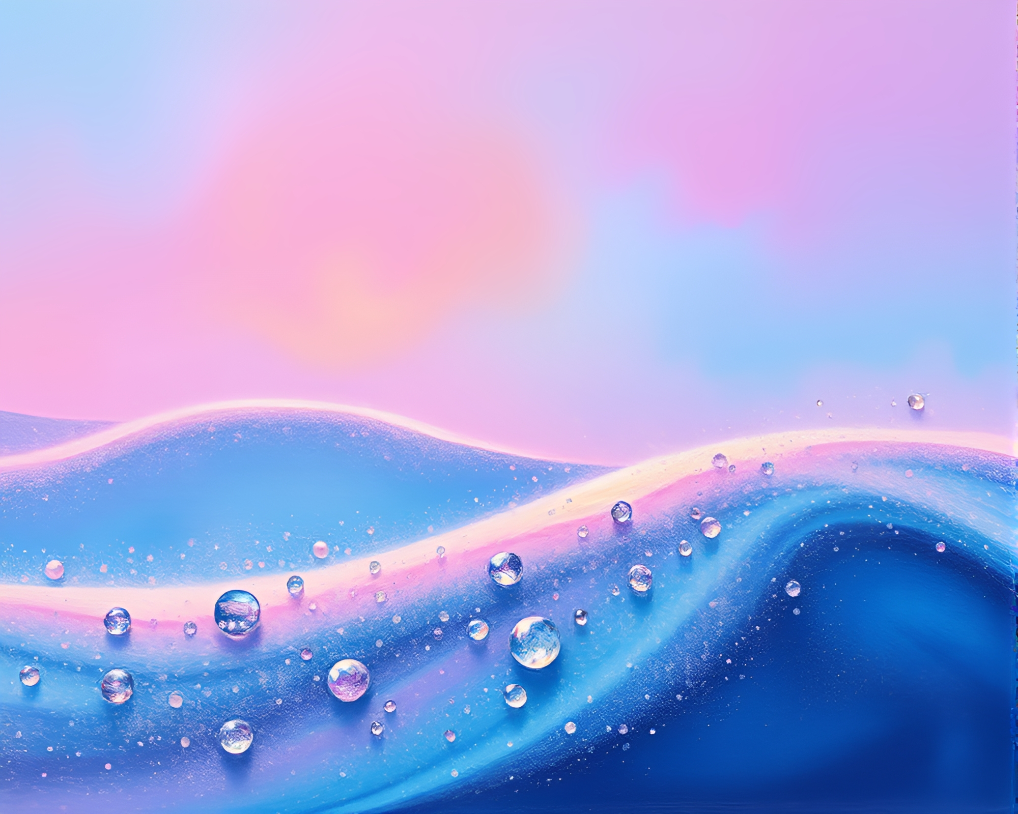 Neon Sand Dune Gouache Painting with Wet Glass Beads – free AI stock image