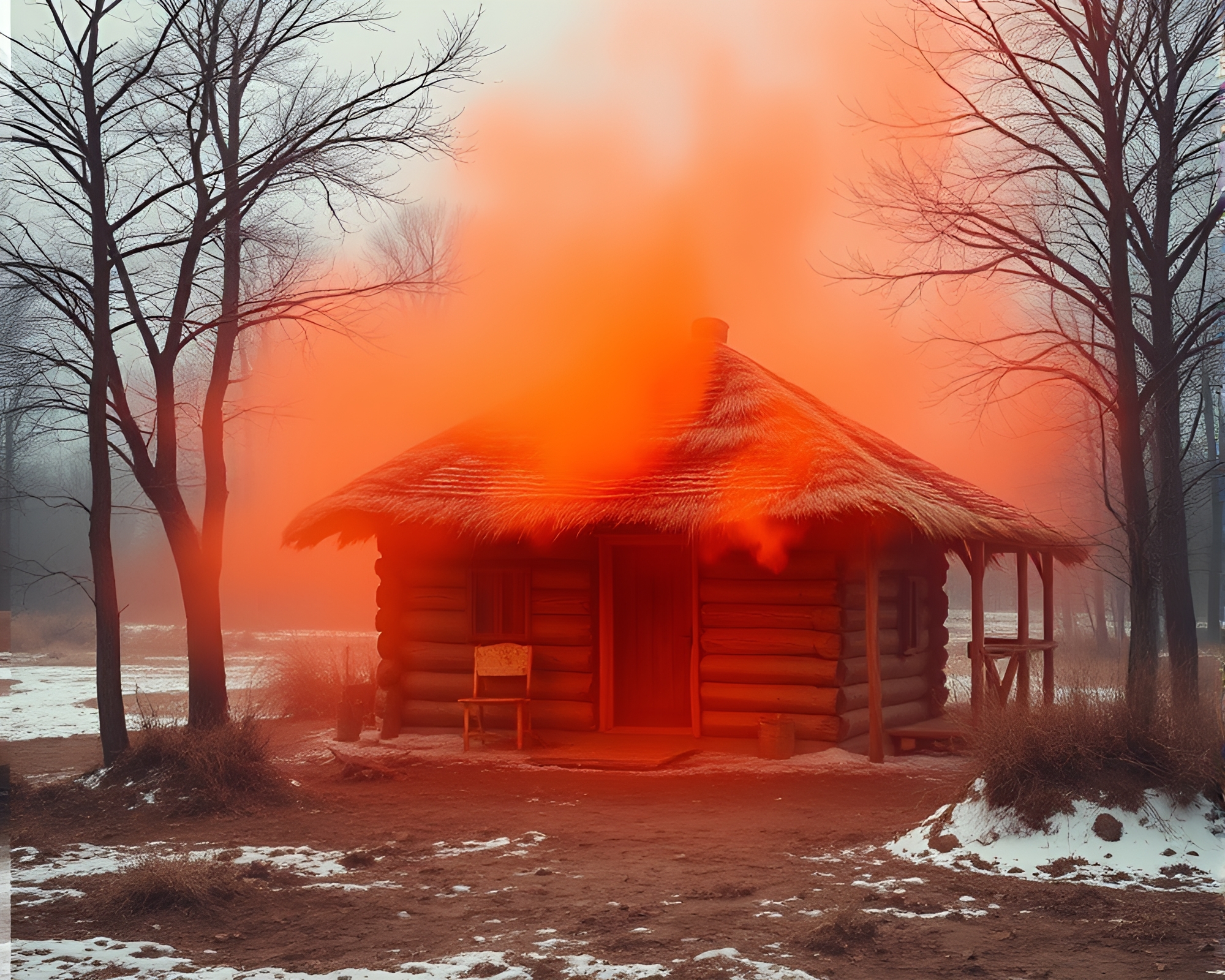 Hut and Nature Merge in Hyper-Realistic Double Exposure – free AI stock image