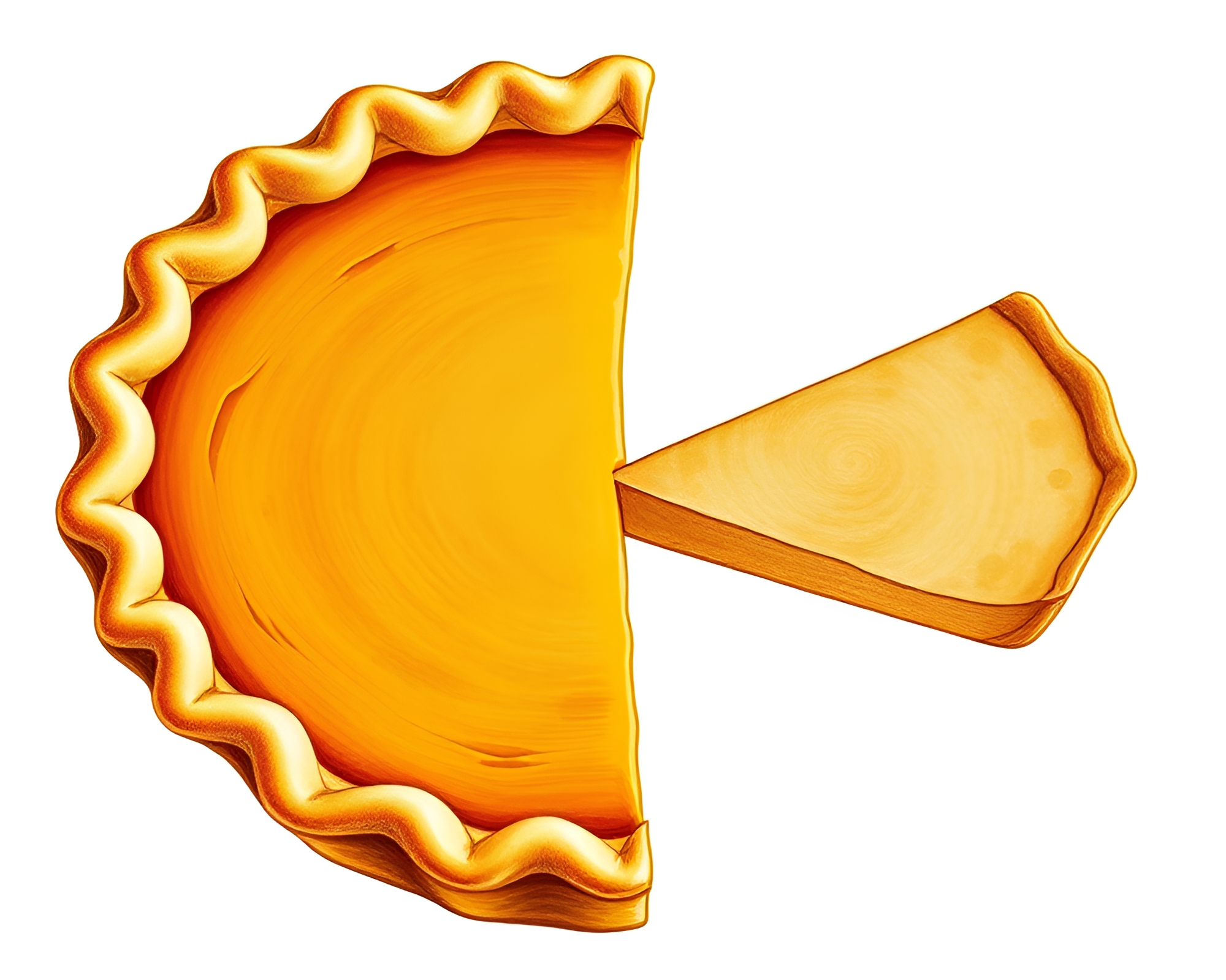 Autumn Harvest: Pumpkin Pie in Natural Frame – free AI stock image
