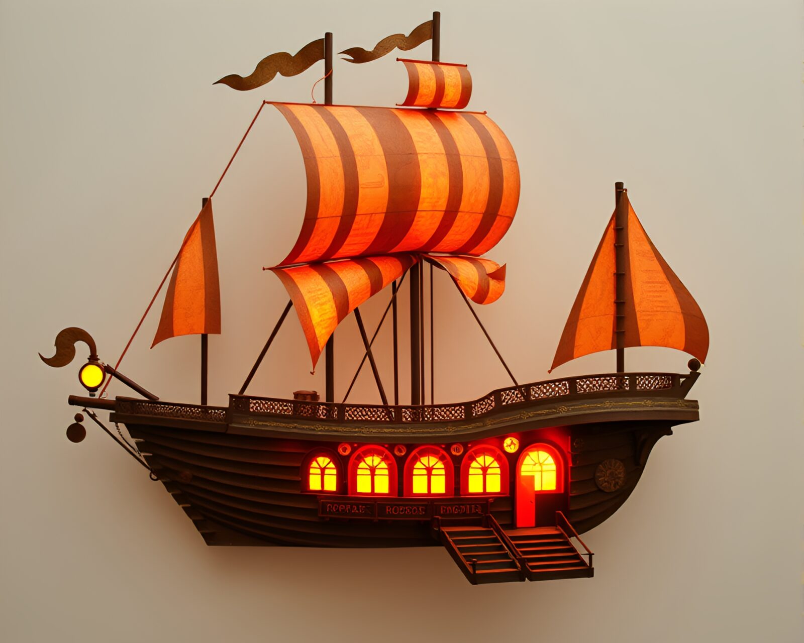 Fantasy illustration of a steampunk airship behind torn paper