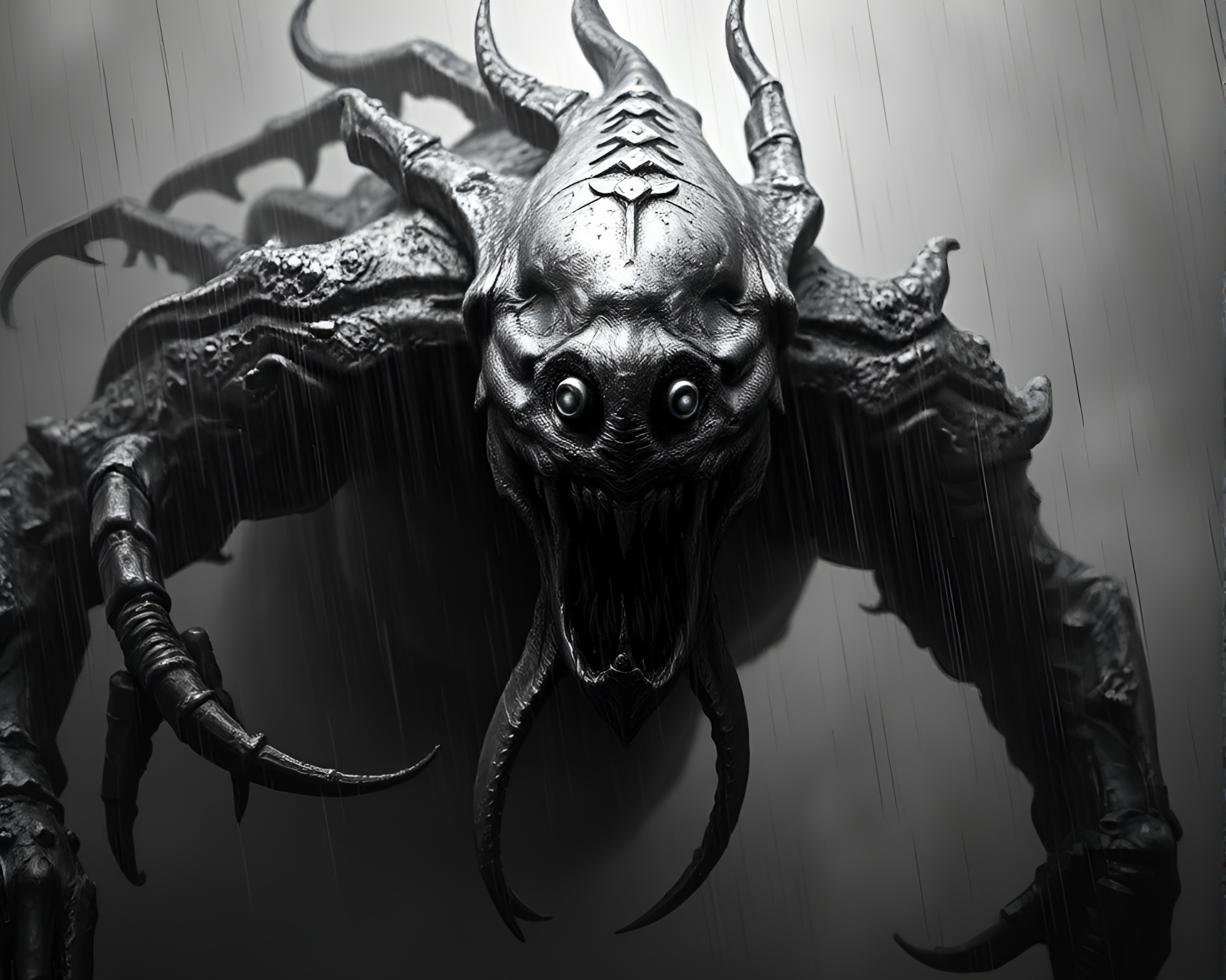 Kraken Emerging from Metallic Scratches: Ecorche Study – free AI stock image