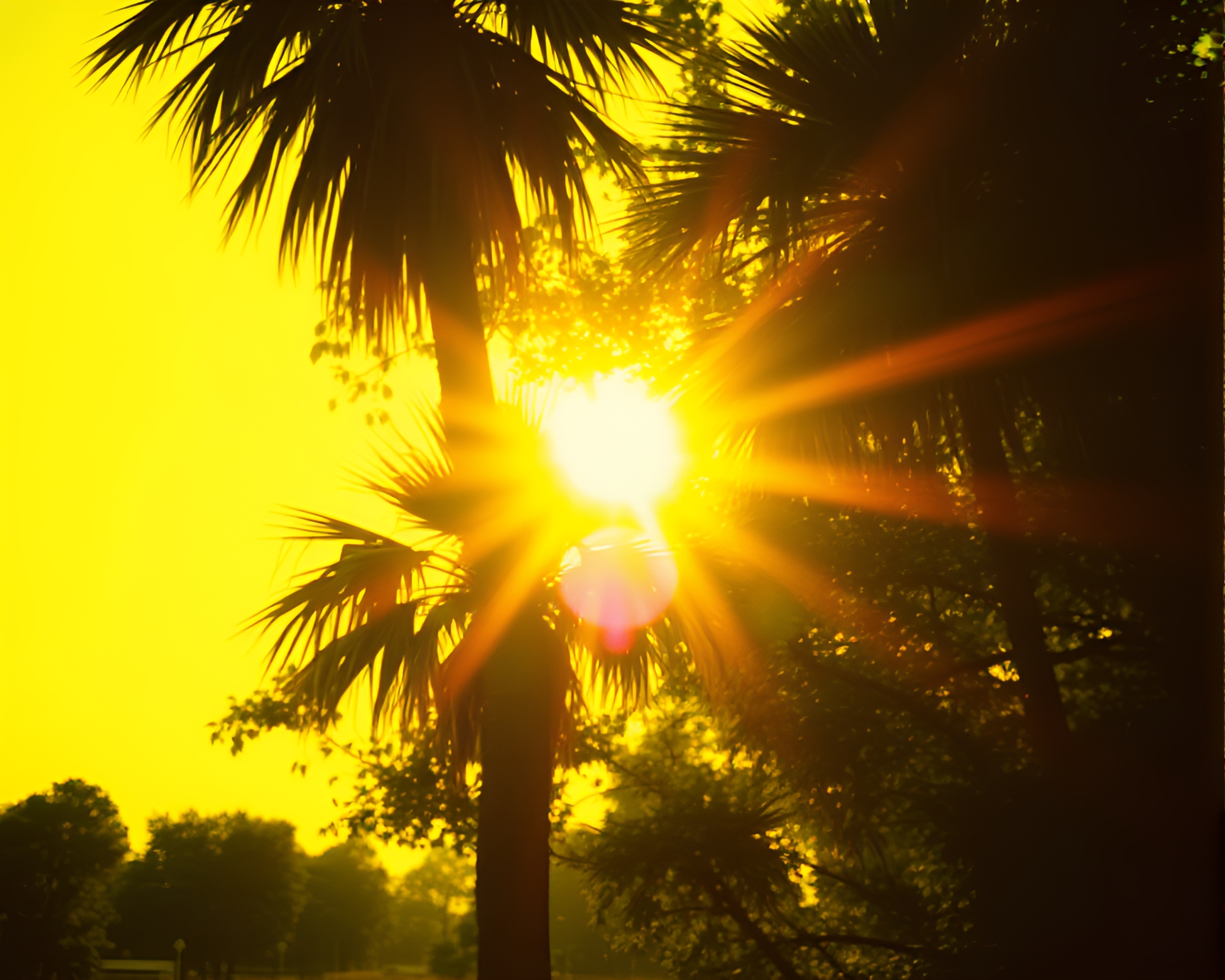 Savannah Sunset Lens Flare Photo – free AI stock image