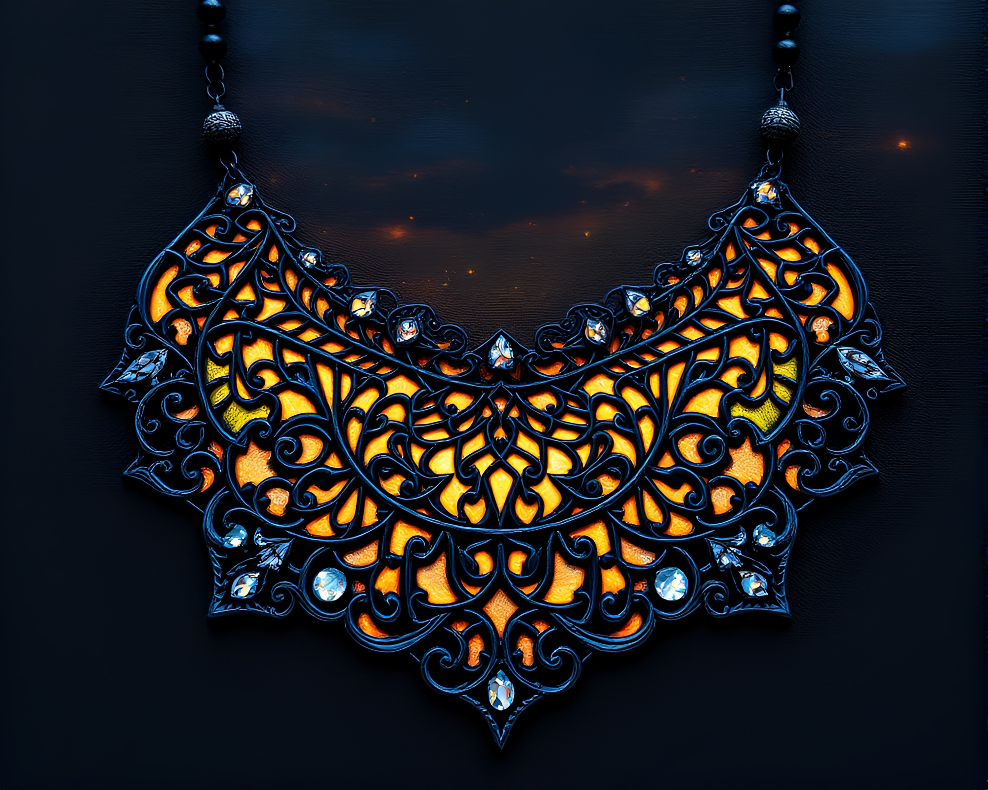 Dusk Twilight Necklace Impasto Patterns – free AI stock image