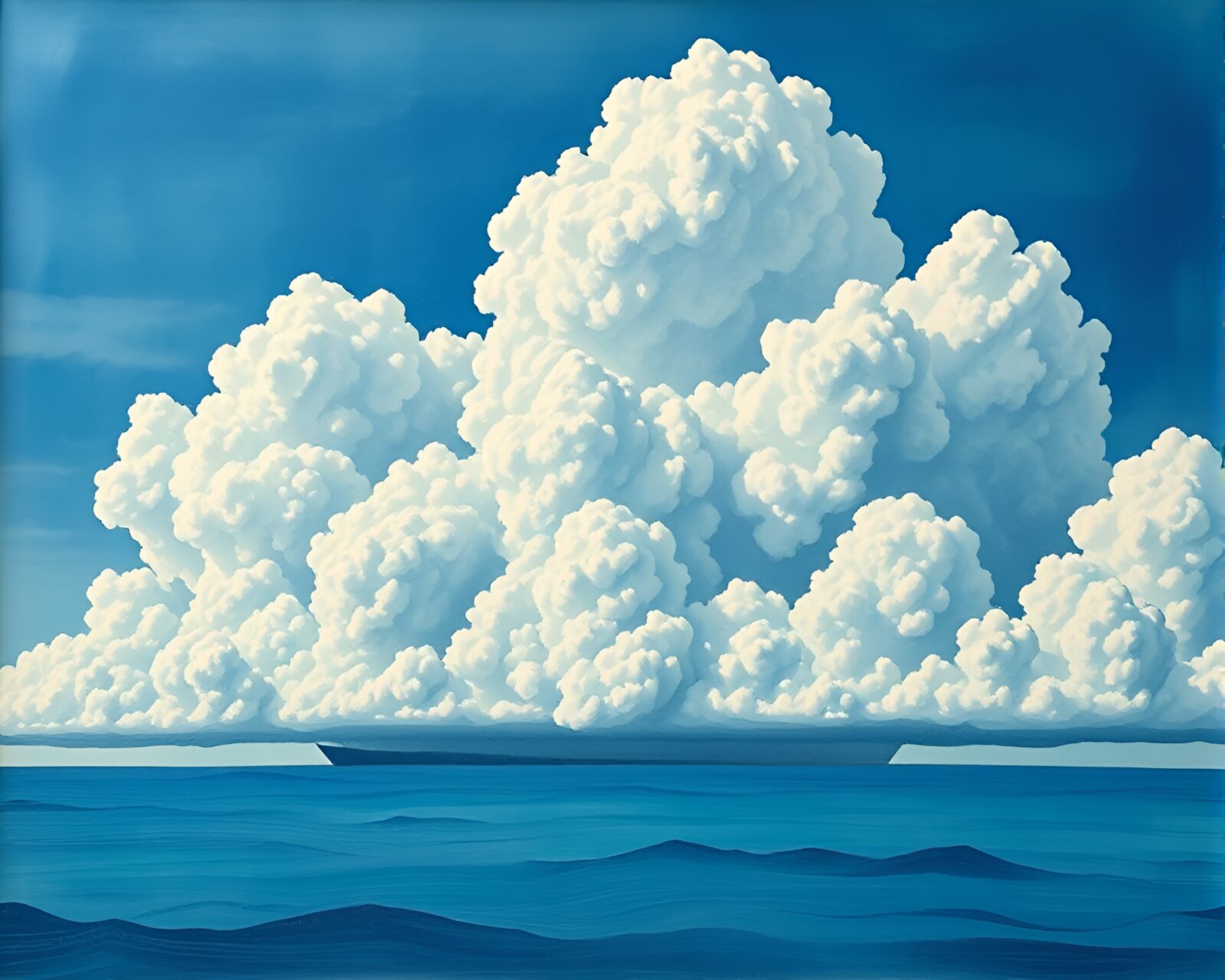 A mesmerizing collage of cloud formations in ocean-blue hues