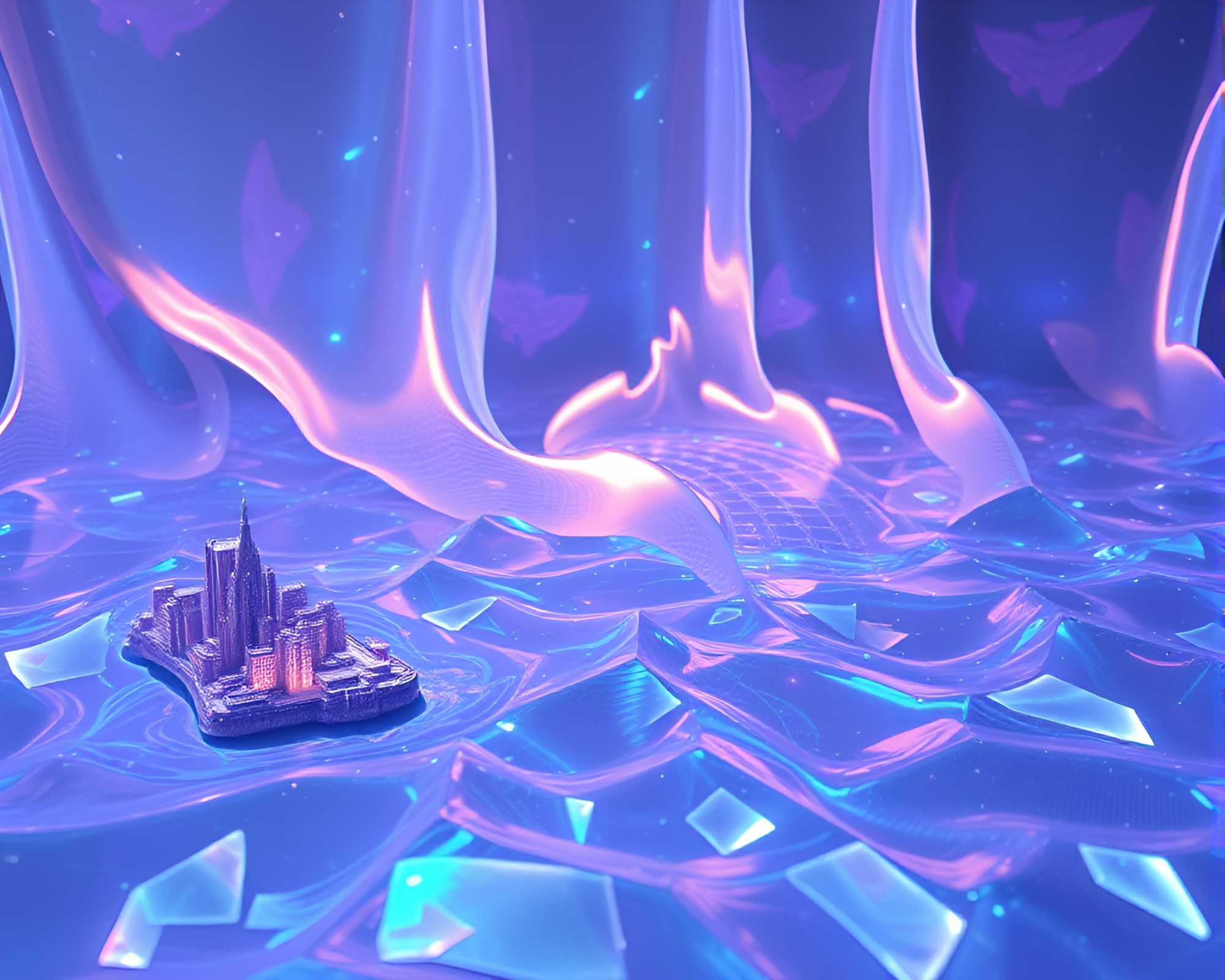 Enchanting Mermaid: Holographic Panoramic Fantasy – free AI stock image
