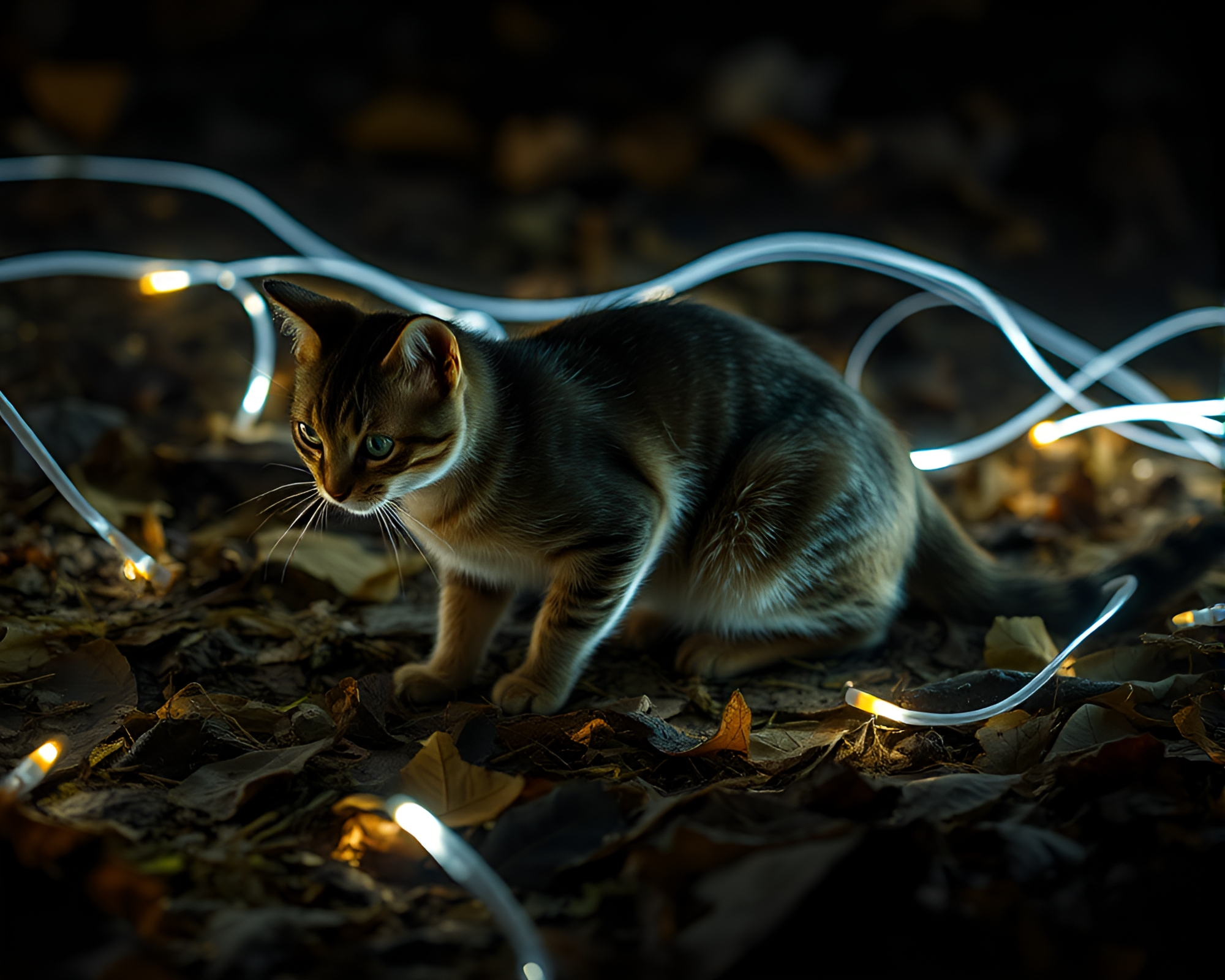 Schrodinger’s Cat: Bio-Organic Light Litter – free AI stock image