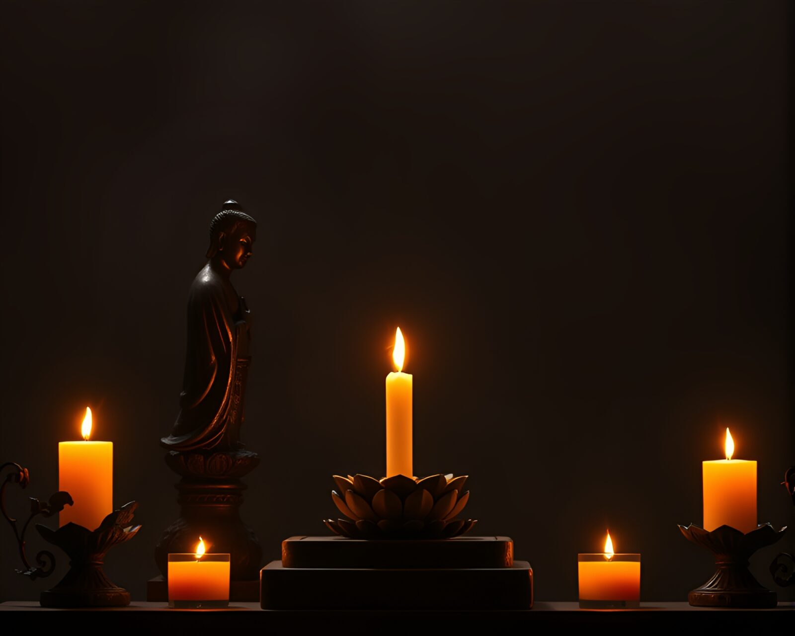 Sculpture outlined in charcoal strokes under candlelight glow