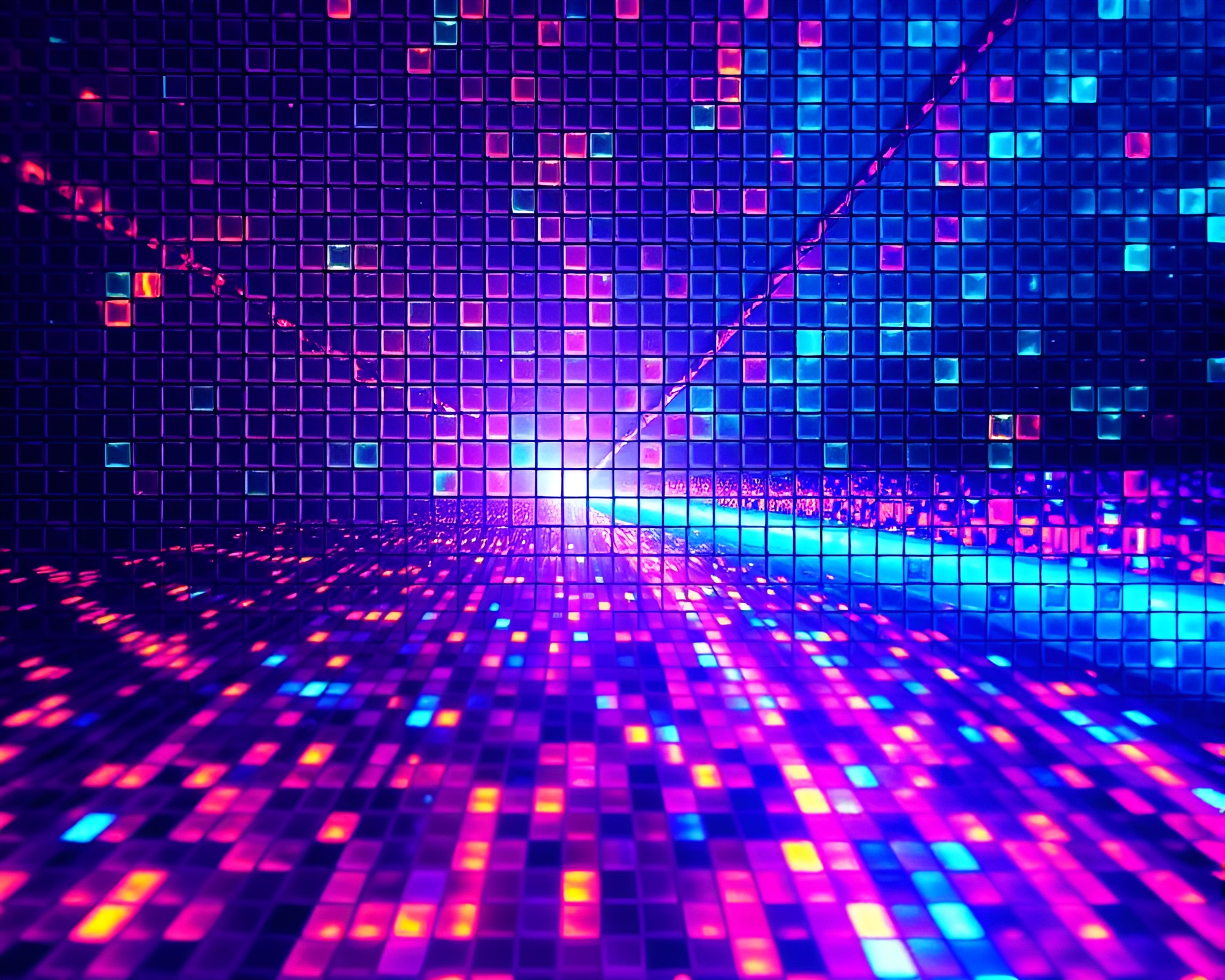 Quantum Fluctuations in Tri-Tone Mosaic Illumination – free AI stock image