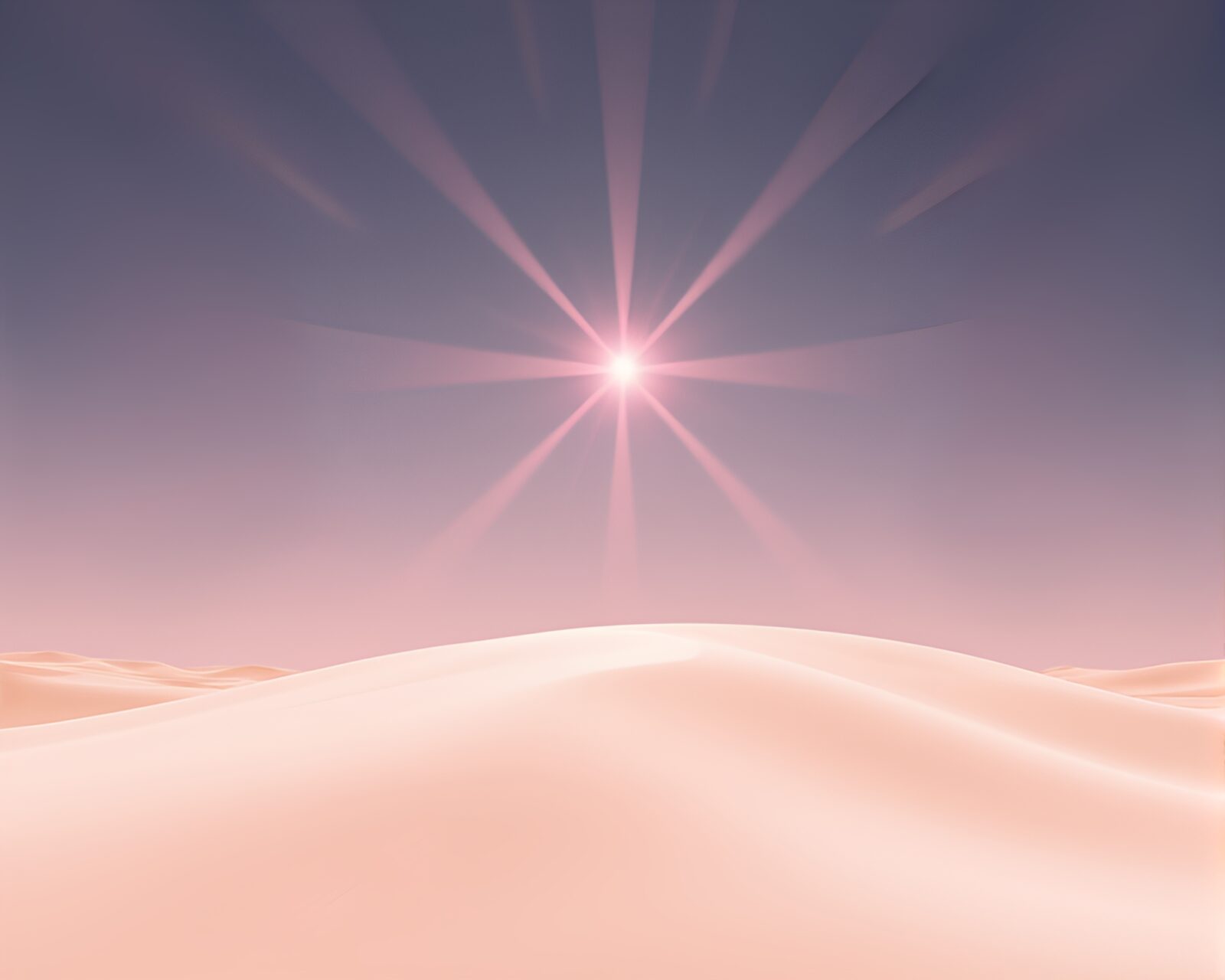 Softly lit pink sand dune with fractal flare patterns
