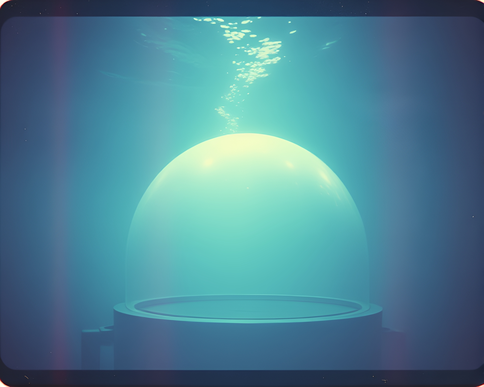Holographic Underwater Dome Negative Space – free AI stock image