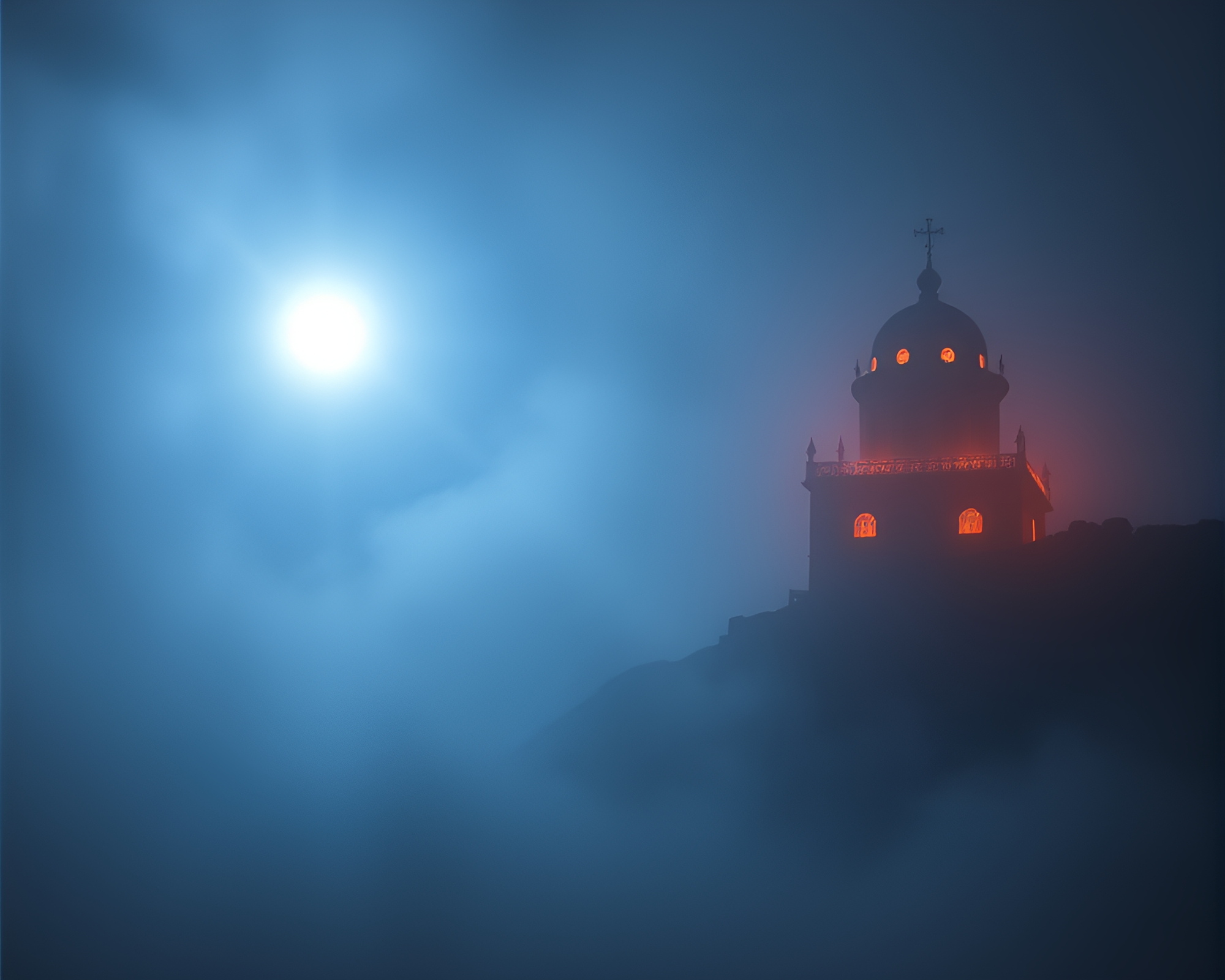 Enigmatic Esoteric Sigil amidst Solar Flare Glow – free AI stock image