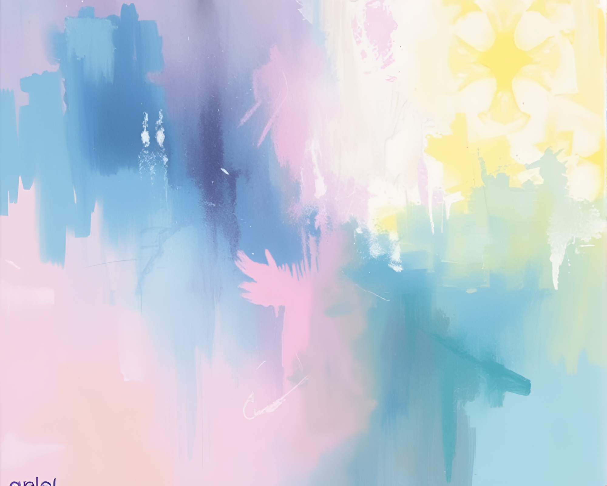 Pastel Prism Refraction: Abstract Expressionism in Acrylic – free AI stock image