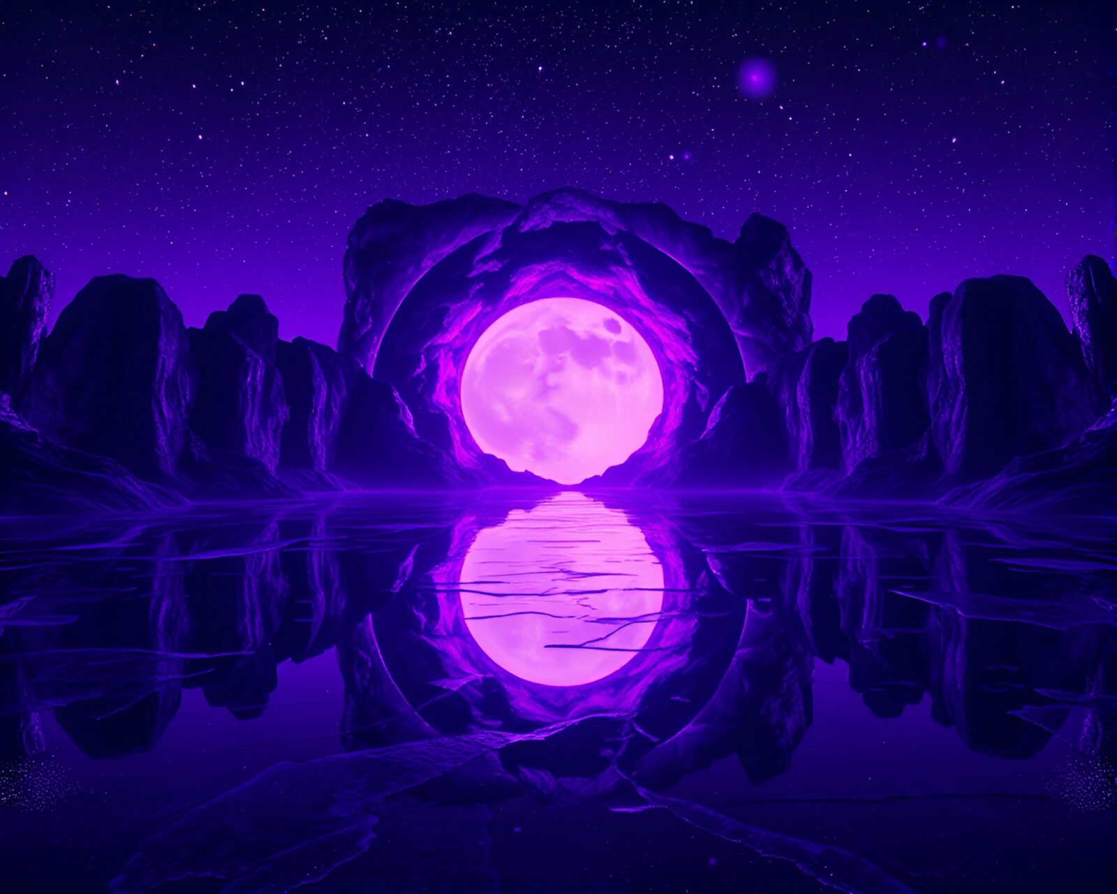 Ambient occlusion art of a twilight multiverse portal