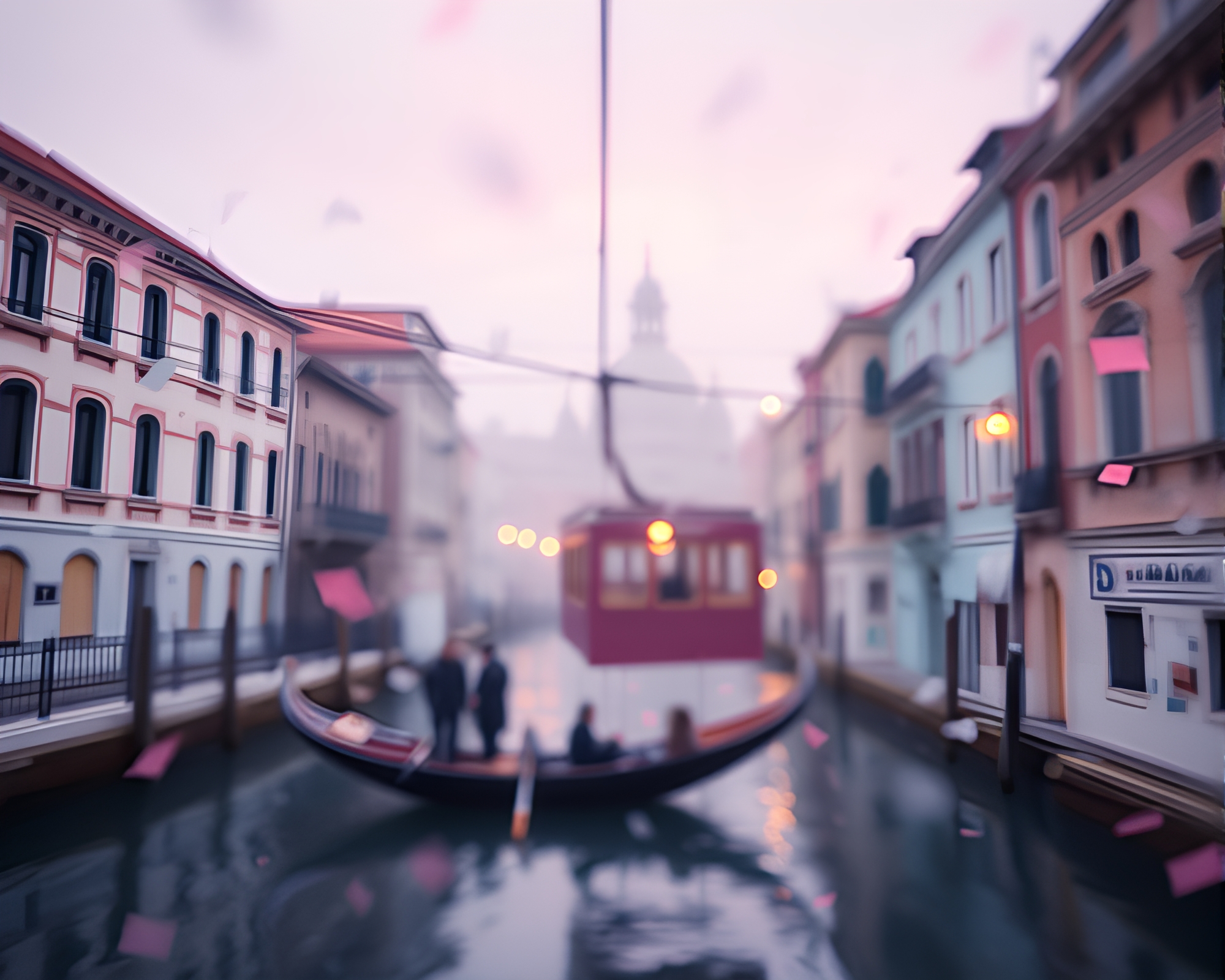 Blush Kaleidoscope Gondola: Dreamy Transport – free AI stock image