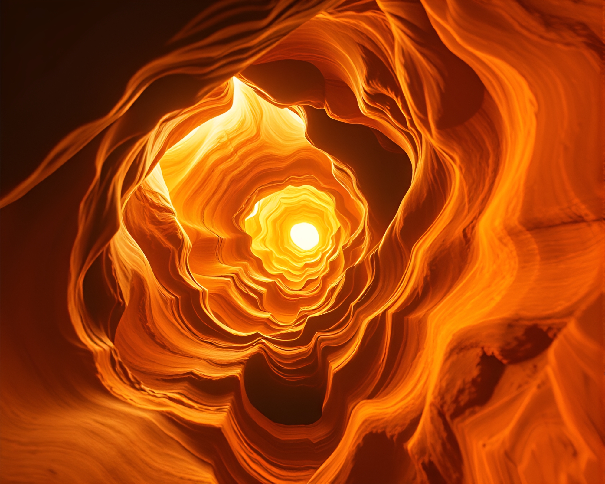 Cosmic VHS Canyon in Golden Spiral Hologram – free AI stock image