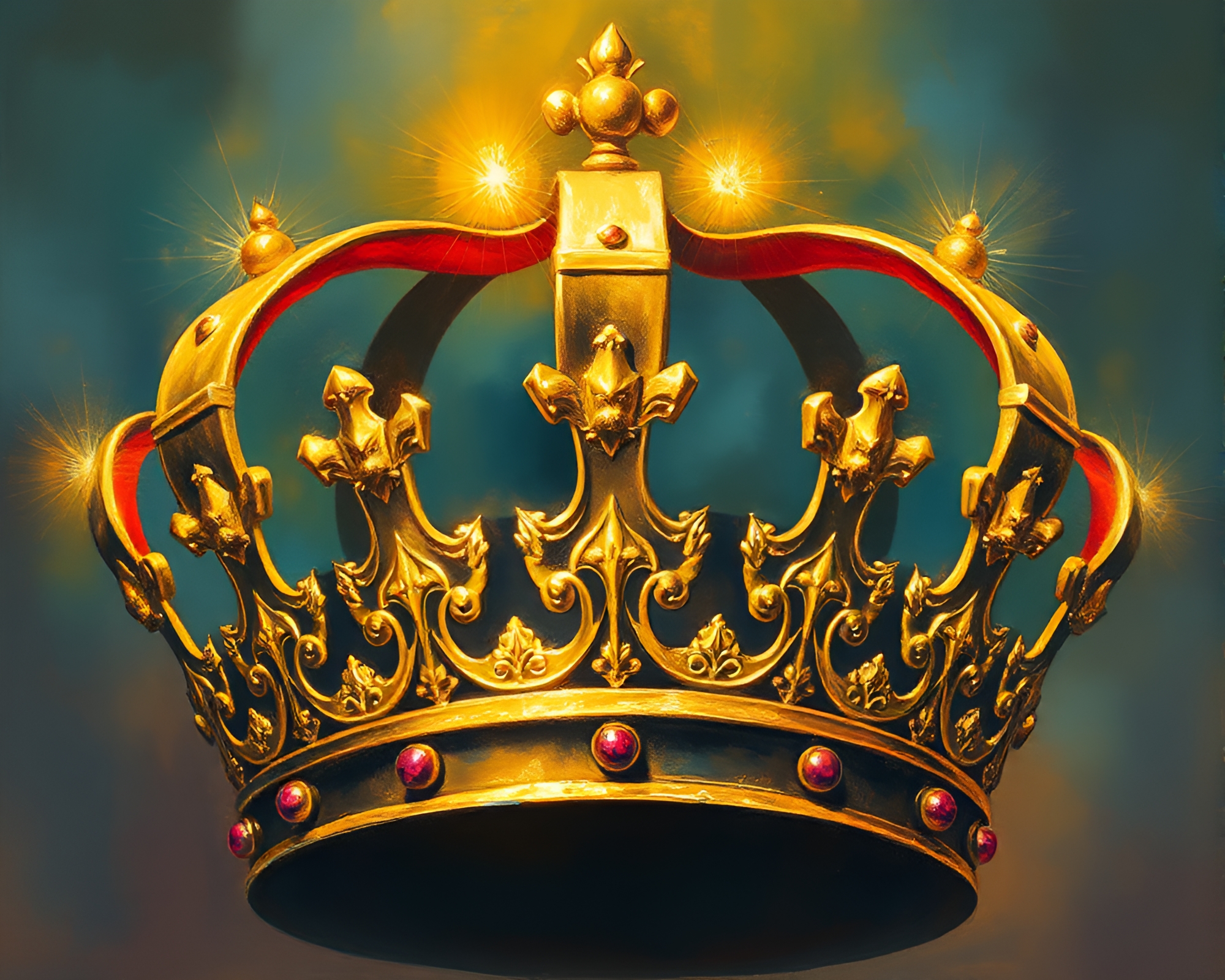 Regal Crown in Theatrical Gouache Splendor – free AI stock image