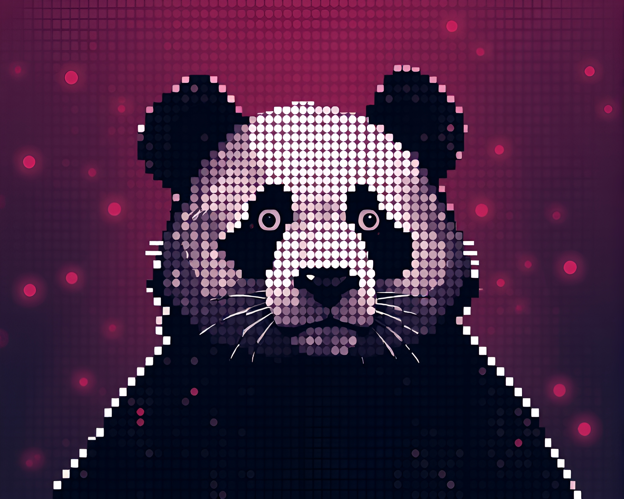 Neon Panda Composition in Muted Earth Tones – free AI stock image
