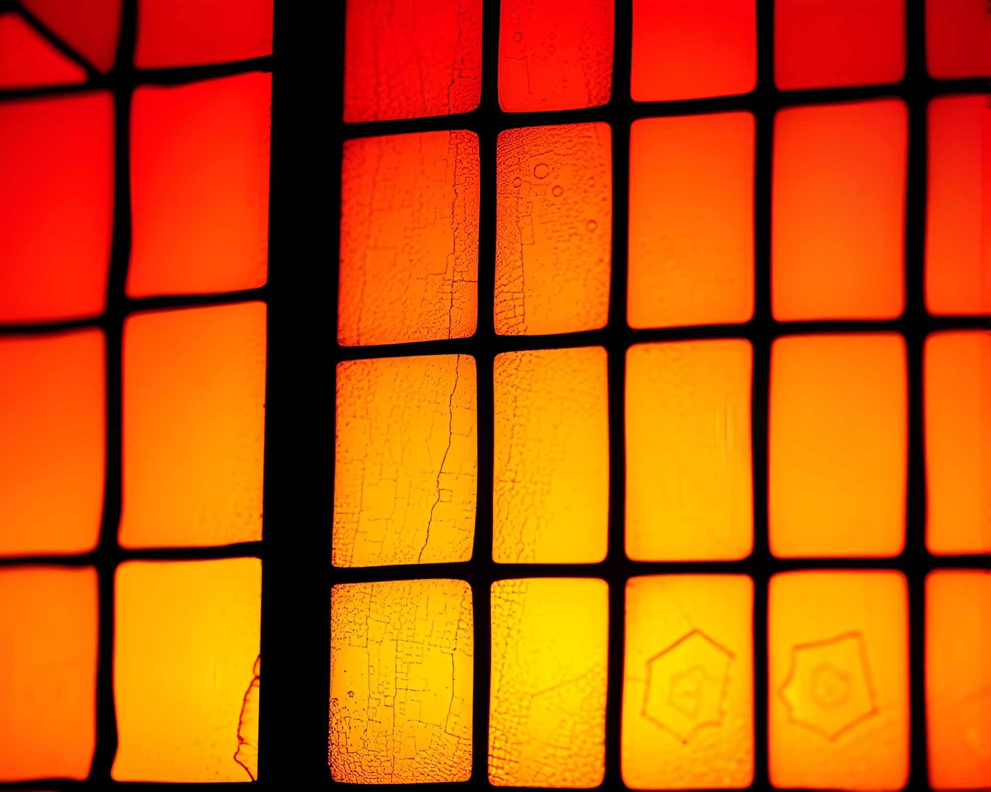 Sunset Stained-Glass Close-Up in Ultraviolet Light – free AI stock image