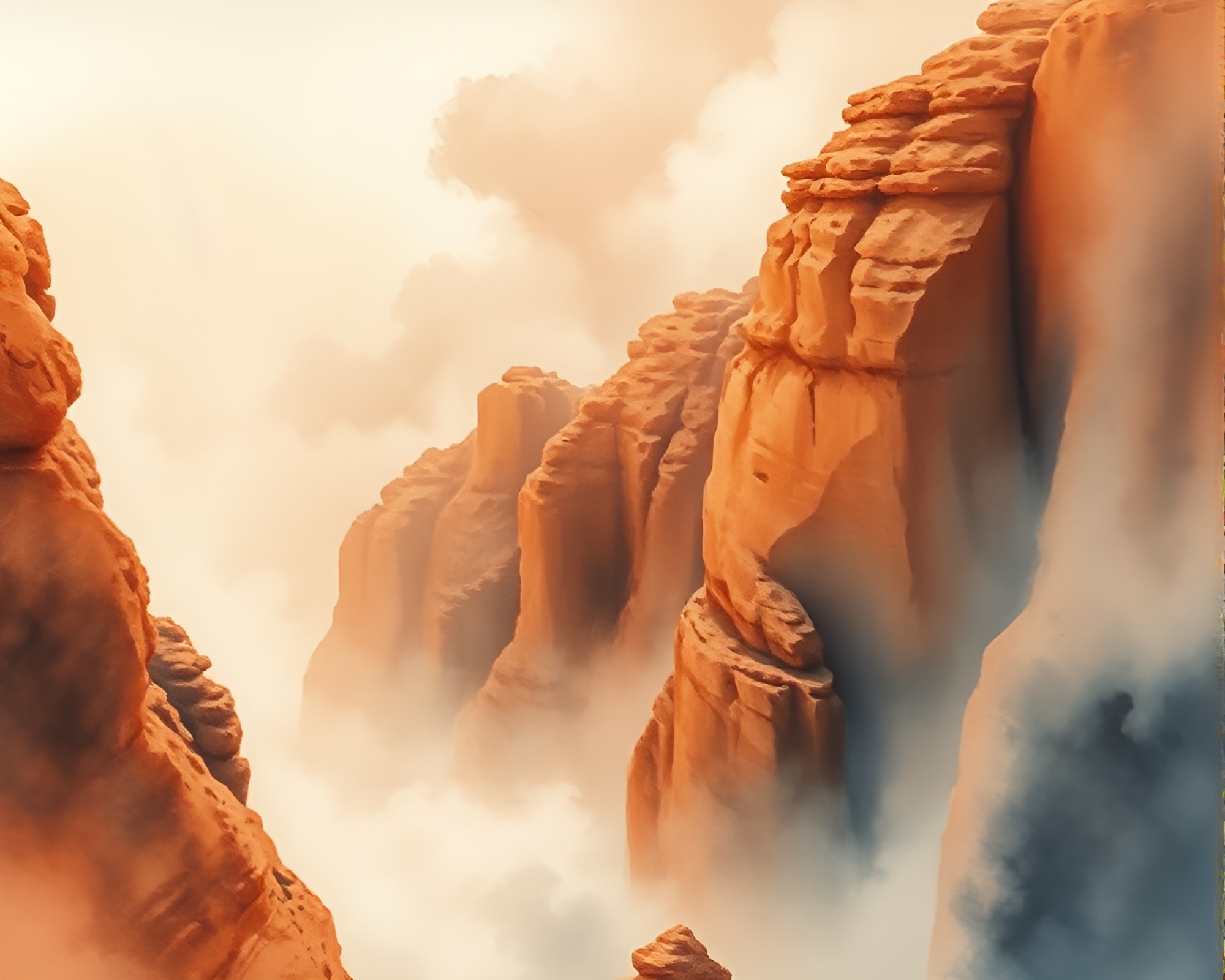 Schrodinger’s Cat in Steam Canyon Watercolor – free AI stock image